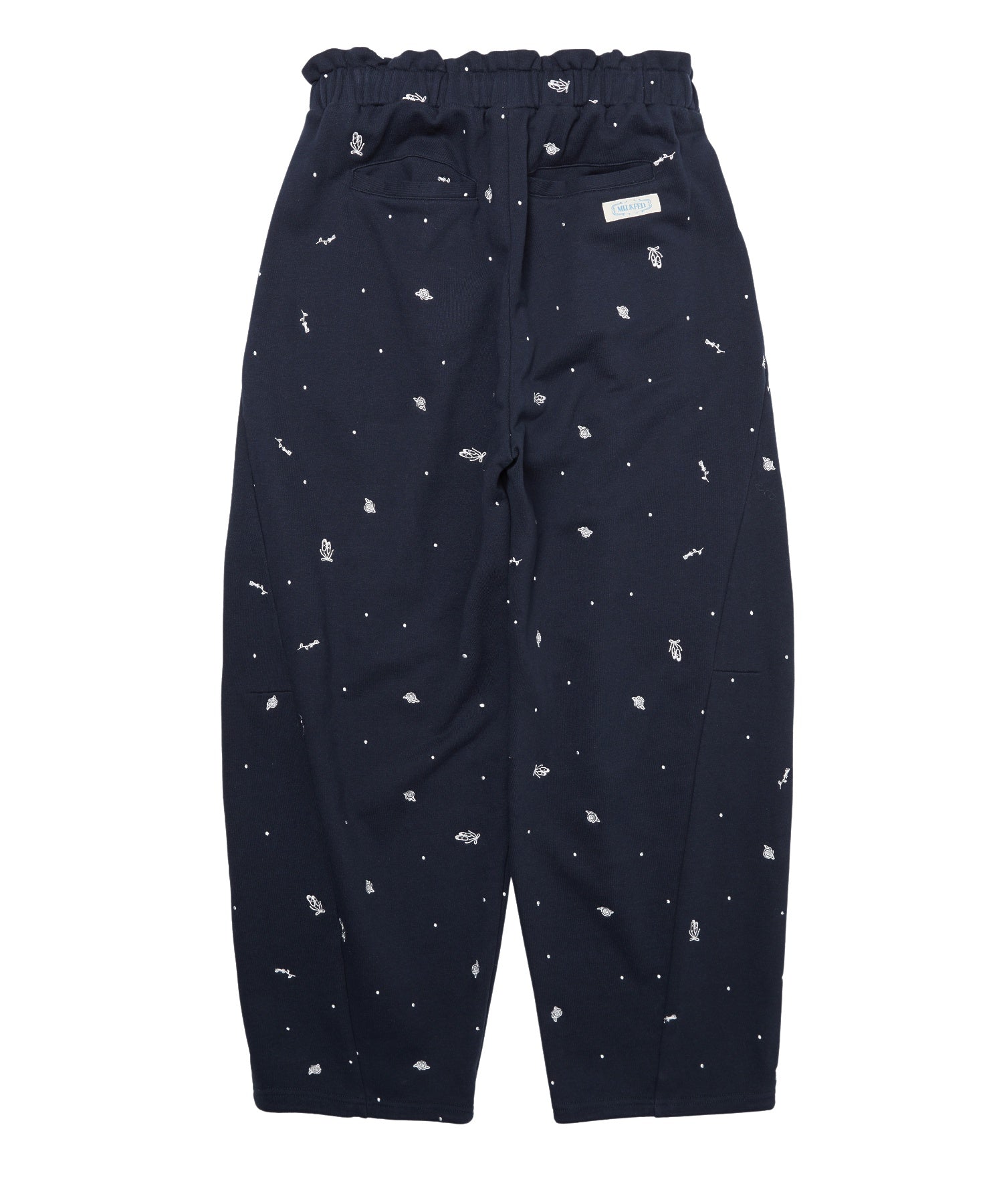 EMBROIDERED ROSE SWEAT WIDE PANTS