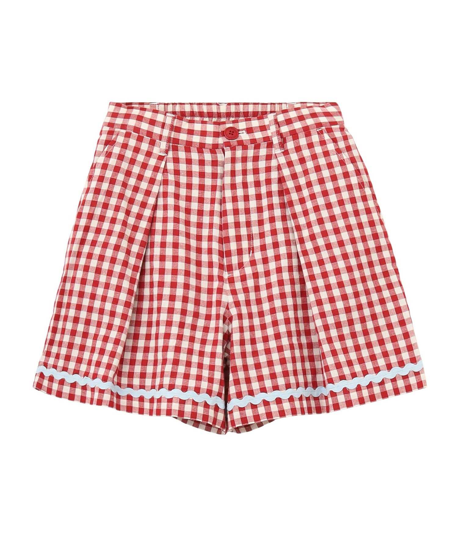 TRIMMED GINGHAM CHECK SHORTS