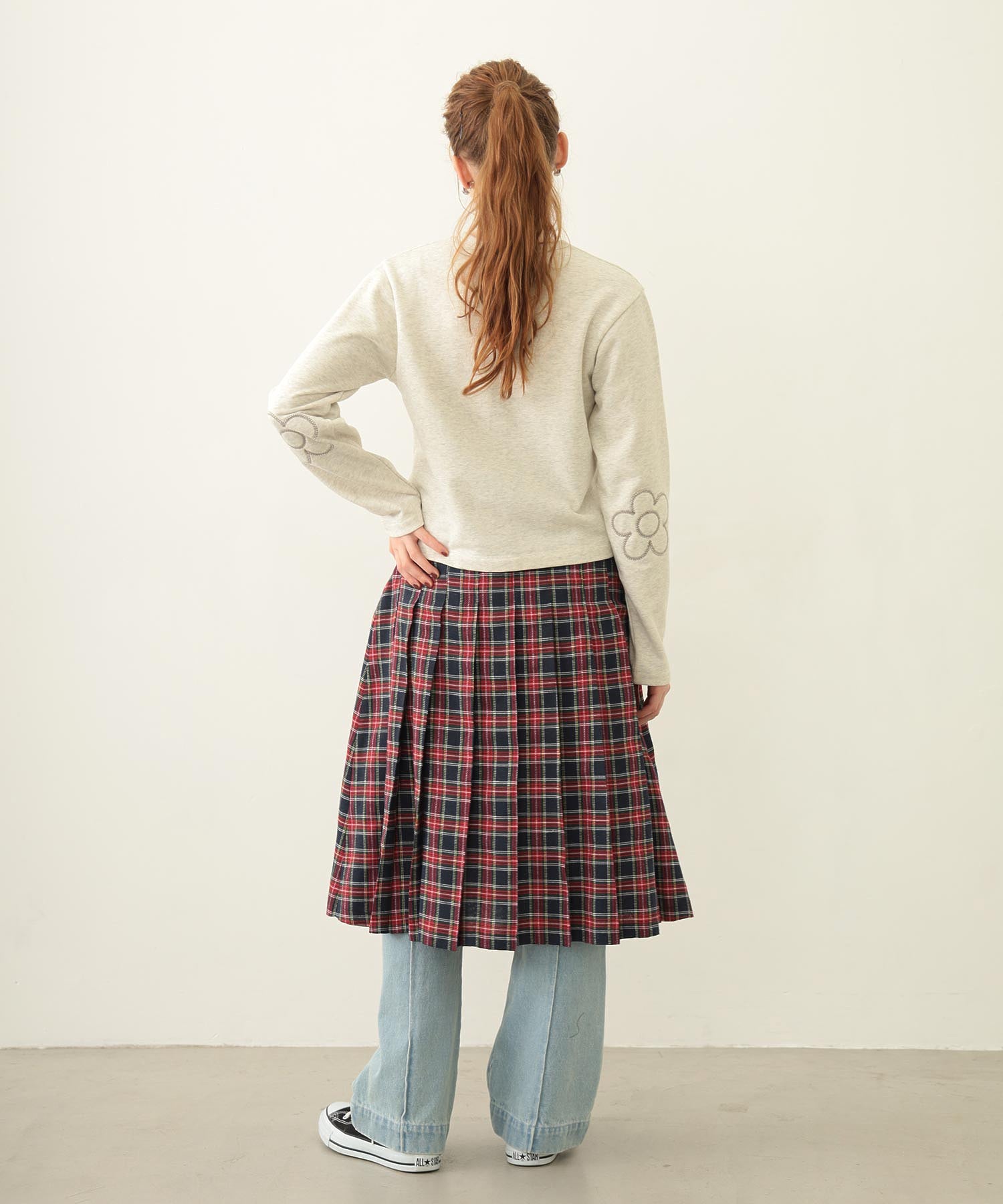 PLEATED PLAID SKIRT