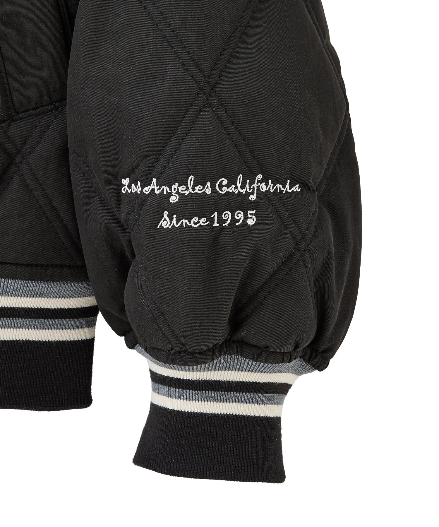 SATIN LOGO PATCH QUILTED JACKET