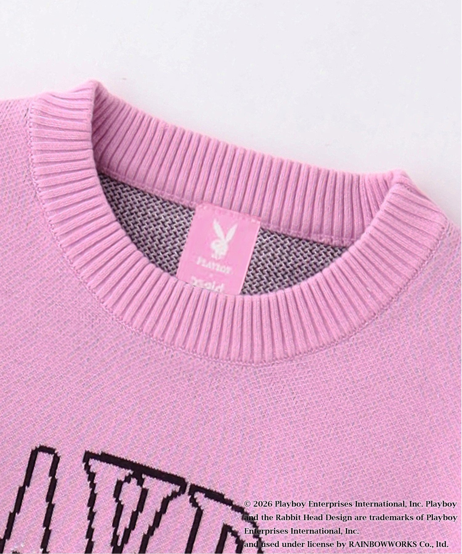 PLAYBOY × X-girl JACQUARD KNIT TOP
