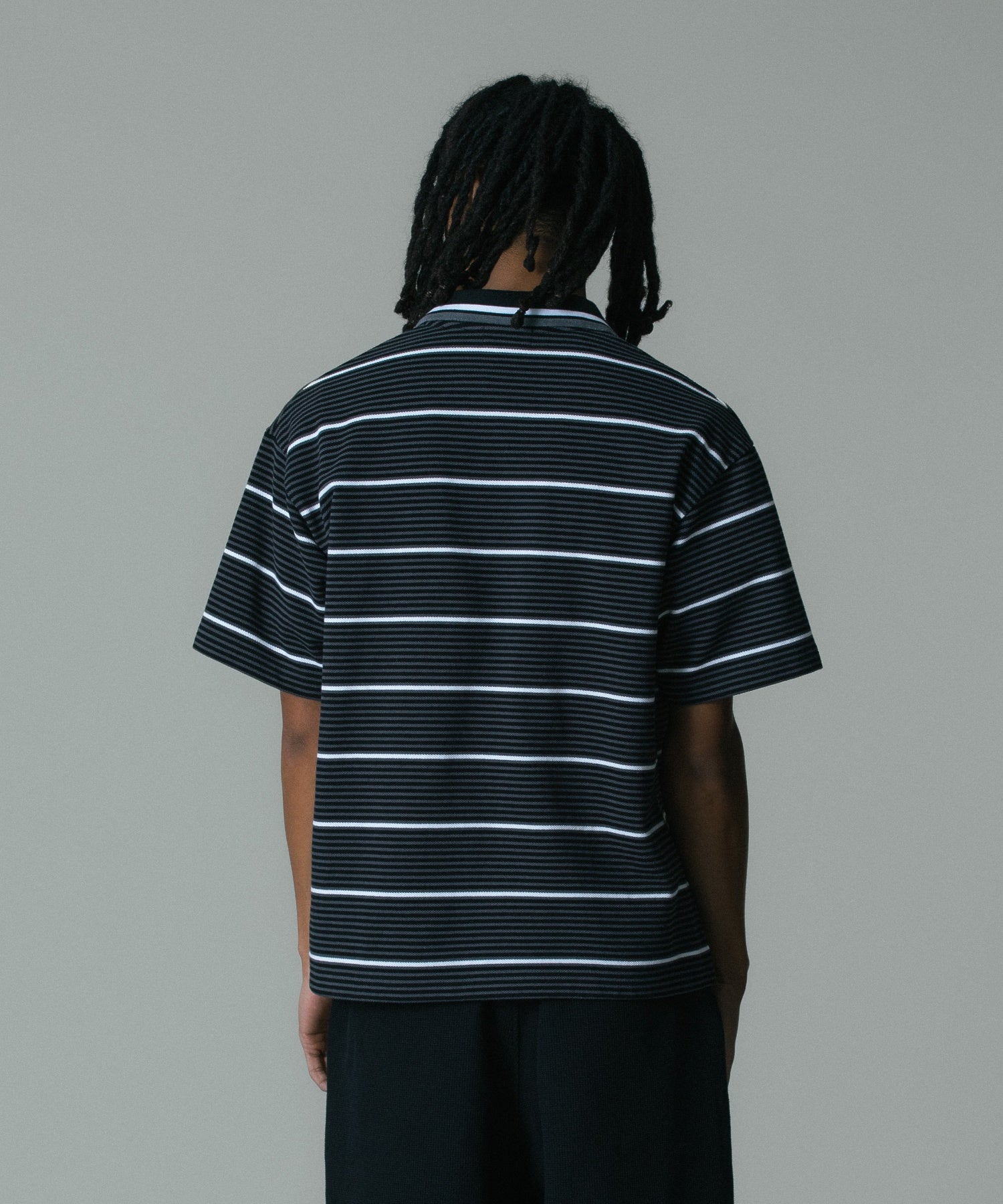 STRIPE ZIP POLO SHIRT