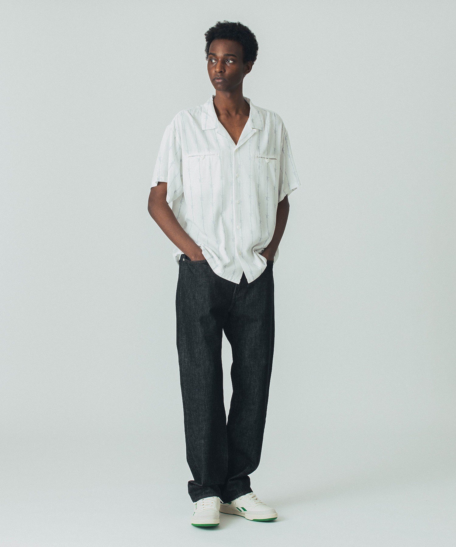 BARBED WIRE S/S OPEN COLLAR SHIRT