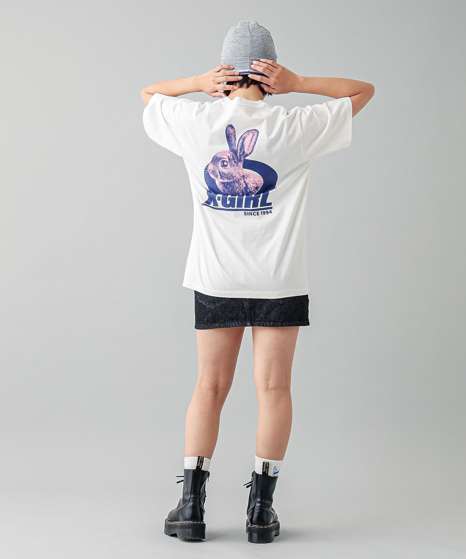 TWO TONE RABBIT S/S TEE X-girl