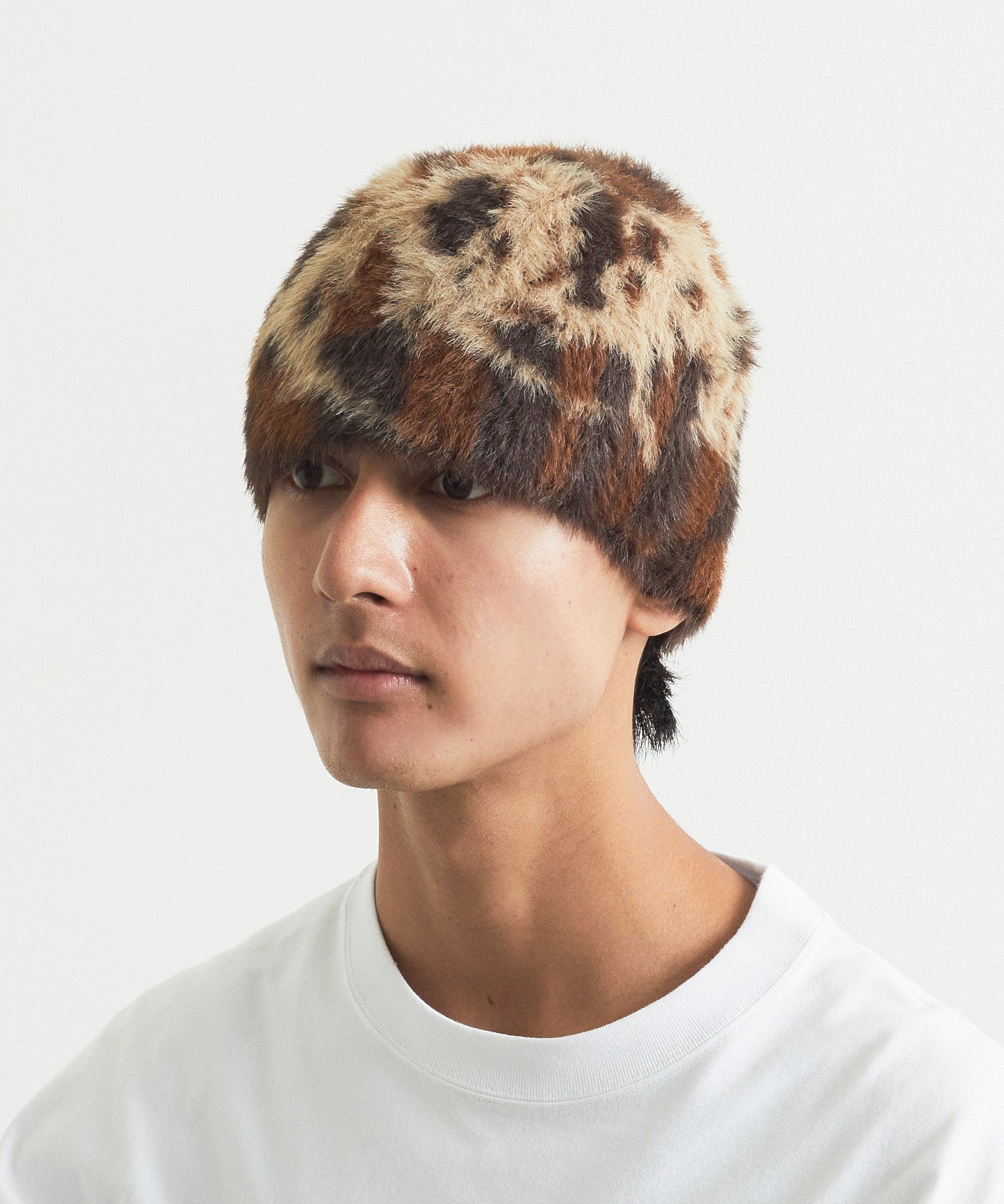 FAUX MOHAIR BEANIE