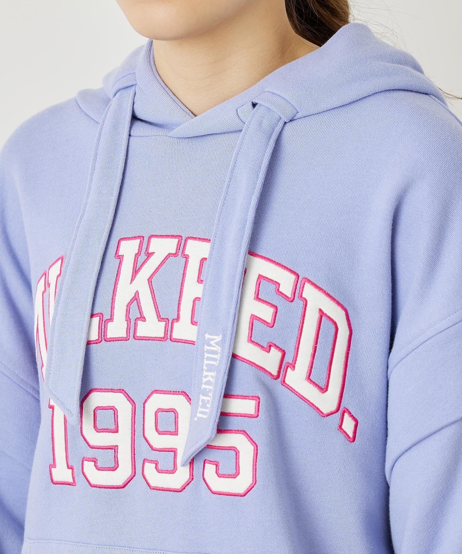 LAYERED SLEEVE  PATCH LOGO SWEAT HOODIE MILKFED.