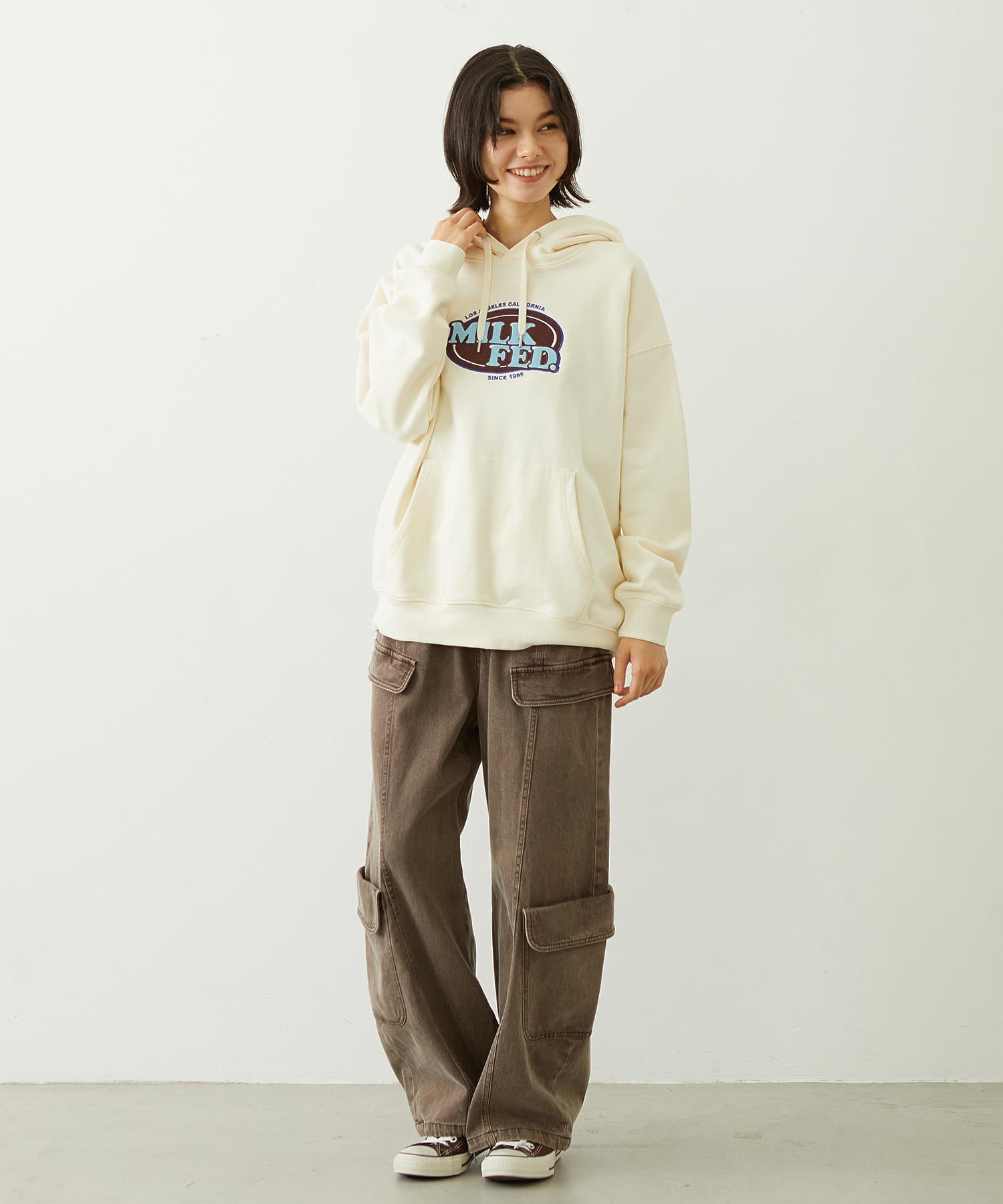 OVAL LOGO WIDE HOODIE SWEAT