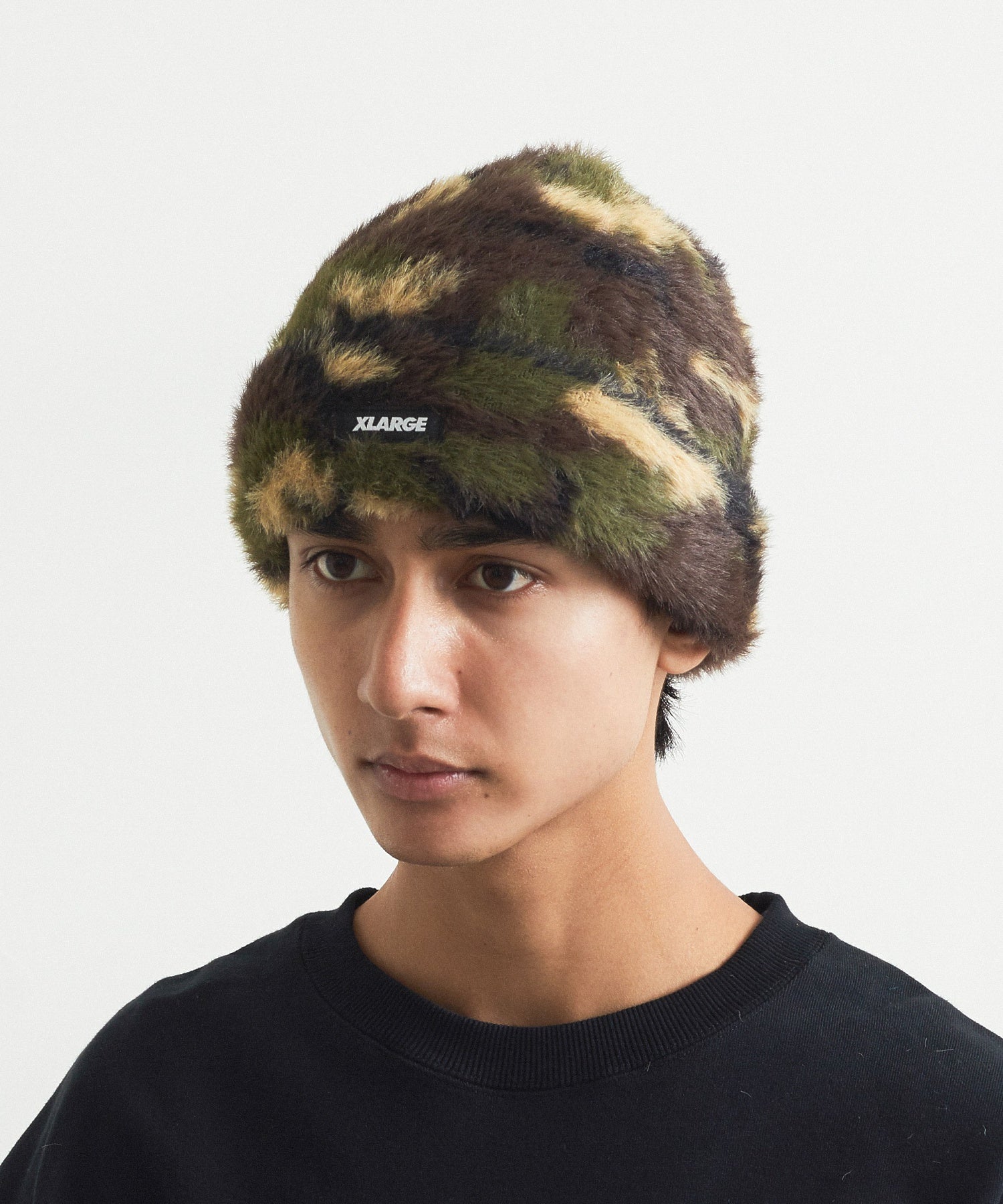 FAUX MOHAIR CUFF BEANIE