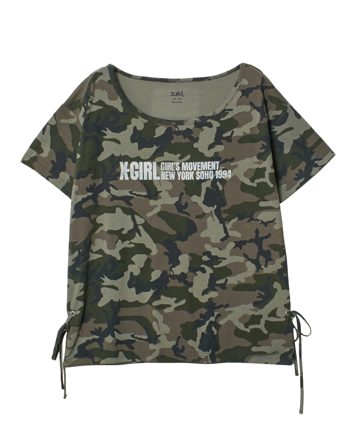 RIBBONED HEM FADED LOGO S/S TEE