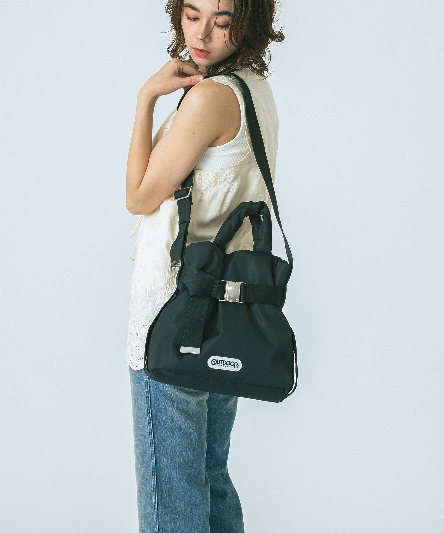 【ブルー・ブラウンROSE BUD別注カラー】OUTDOOR PRODUCTS/2WAY BELT BAG