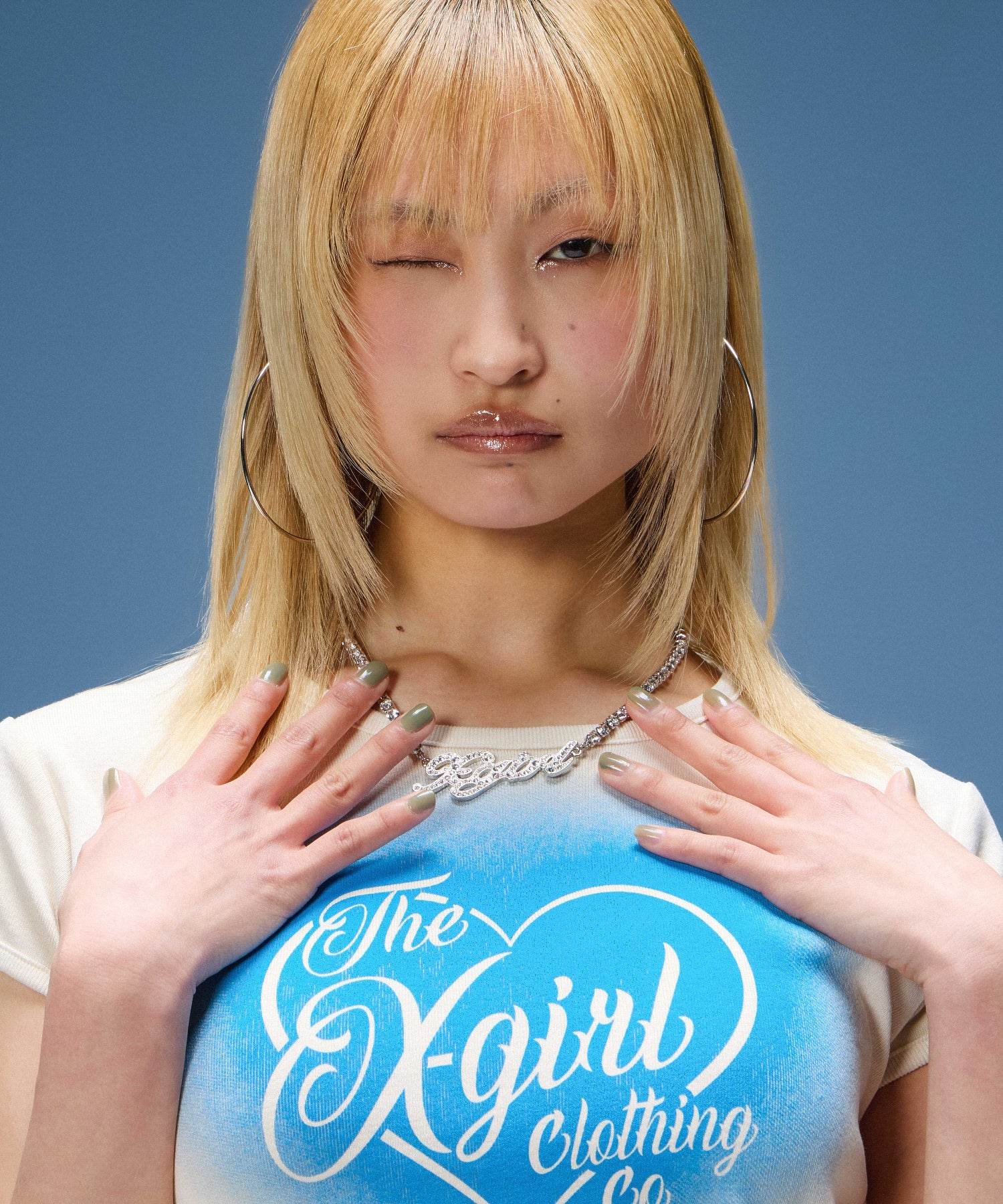 FADED HEART SPRAY LOGO S/S BABY TEE