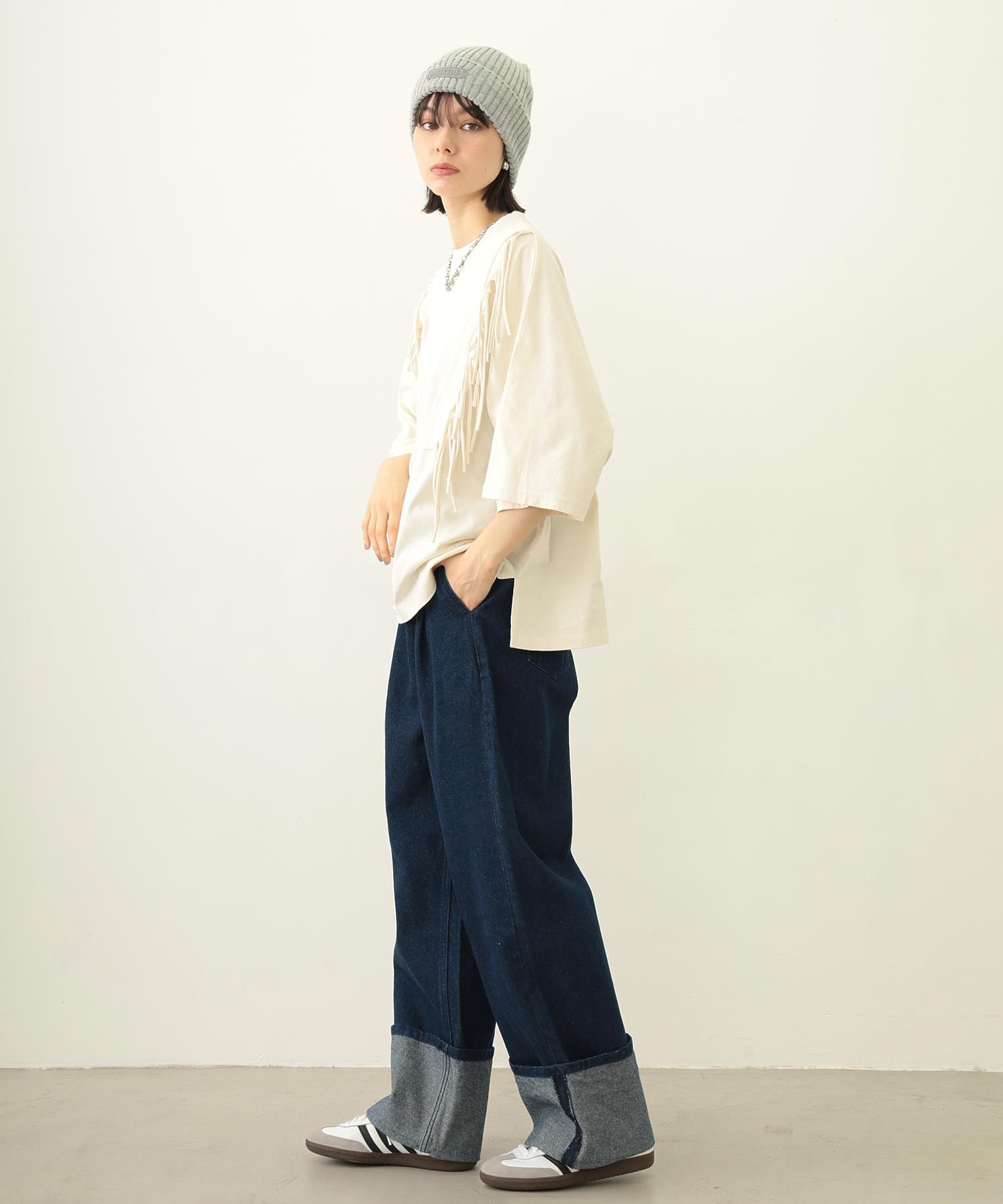 RUBBER PATCH KNIT CAP