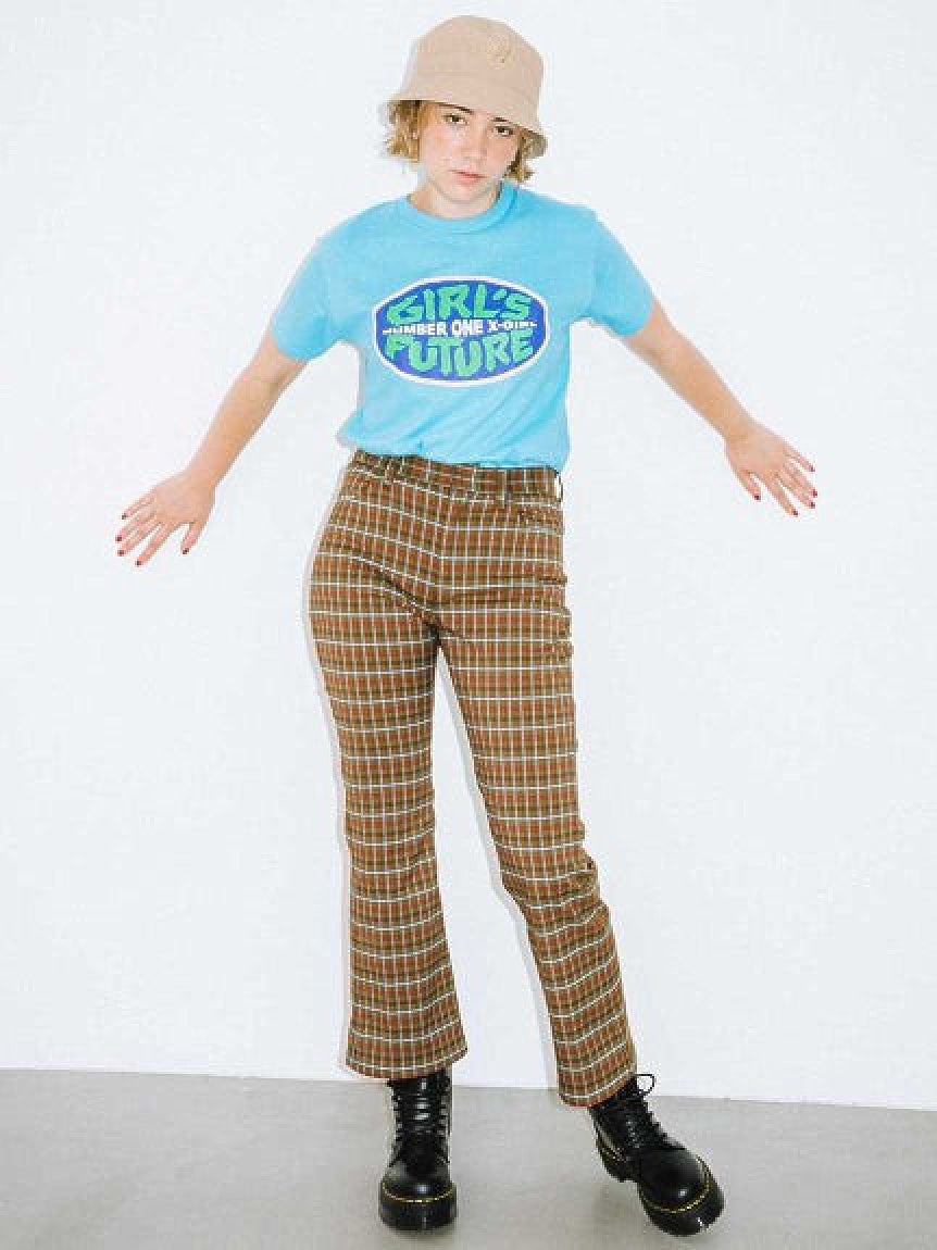CLASSIC COLOR PLAID FLARE PANTS X-girl
