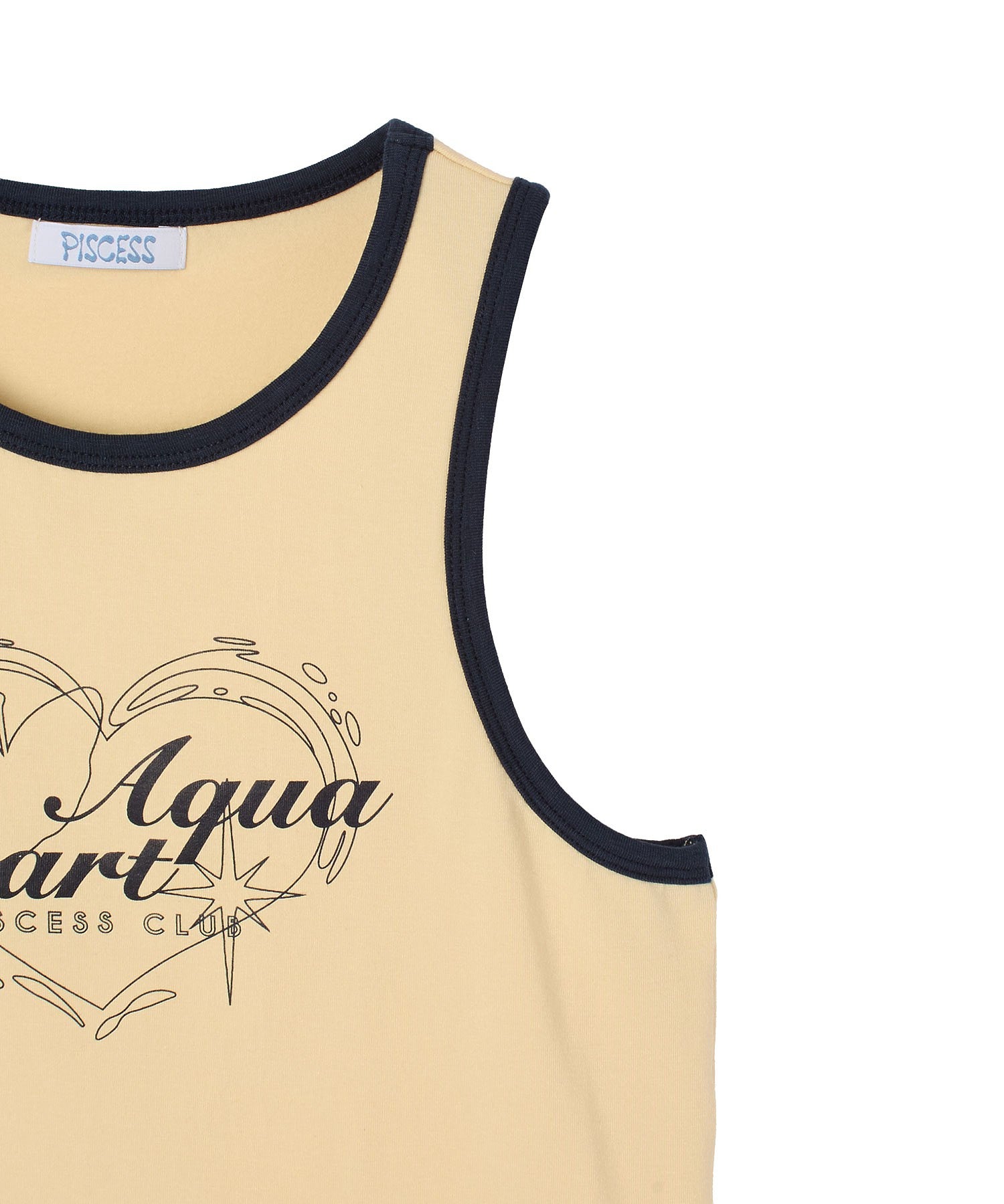 PISCESS/AQUA HEART SLEEBELESS TOP