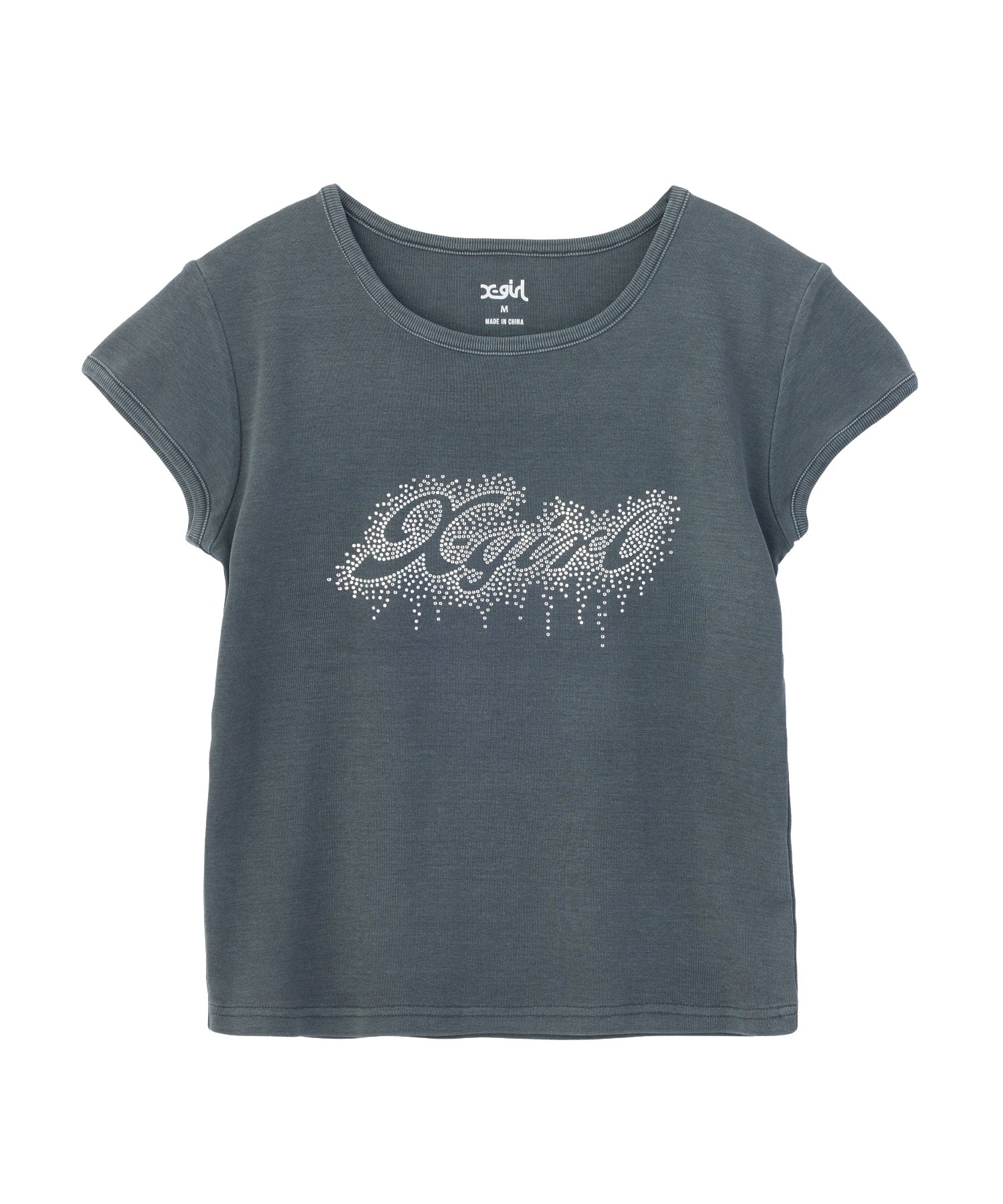 FADED DROP RHINESTONE LOGO S/S BABY TEE