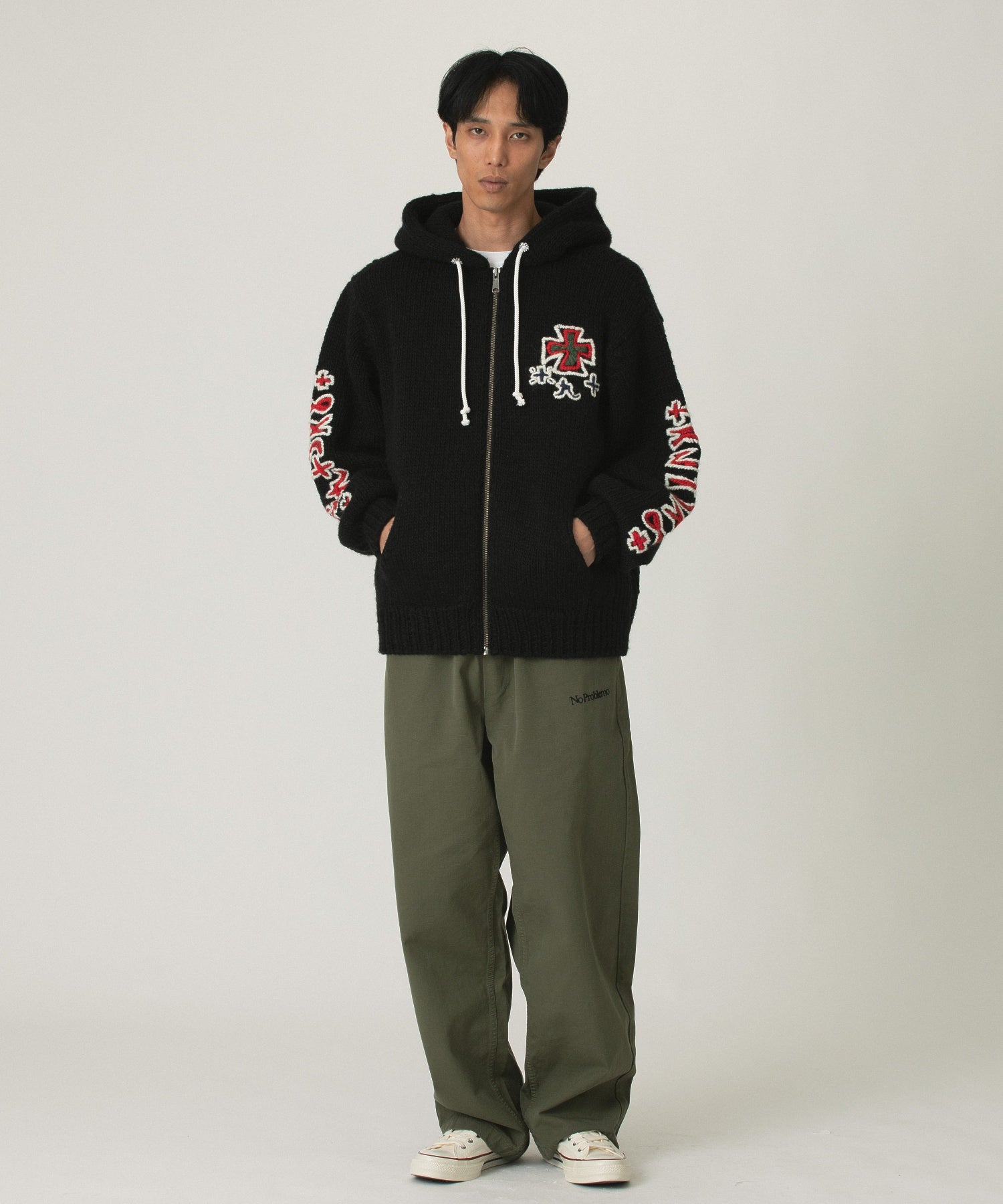 RICE NINE TEN/ライスナインテン/HAND KNITTED SK8 ZIP HOODIE HKN-SK8