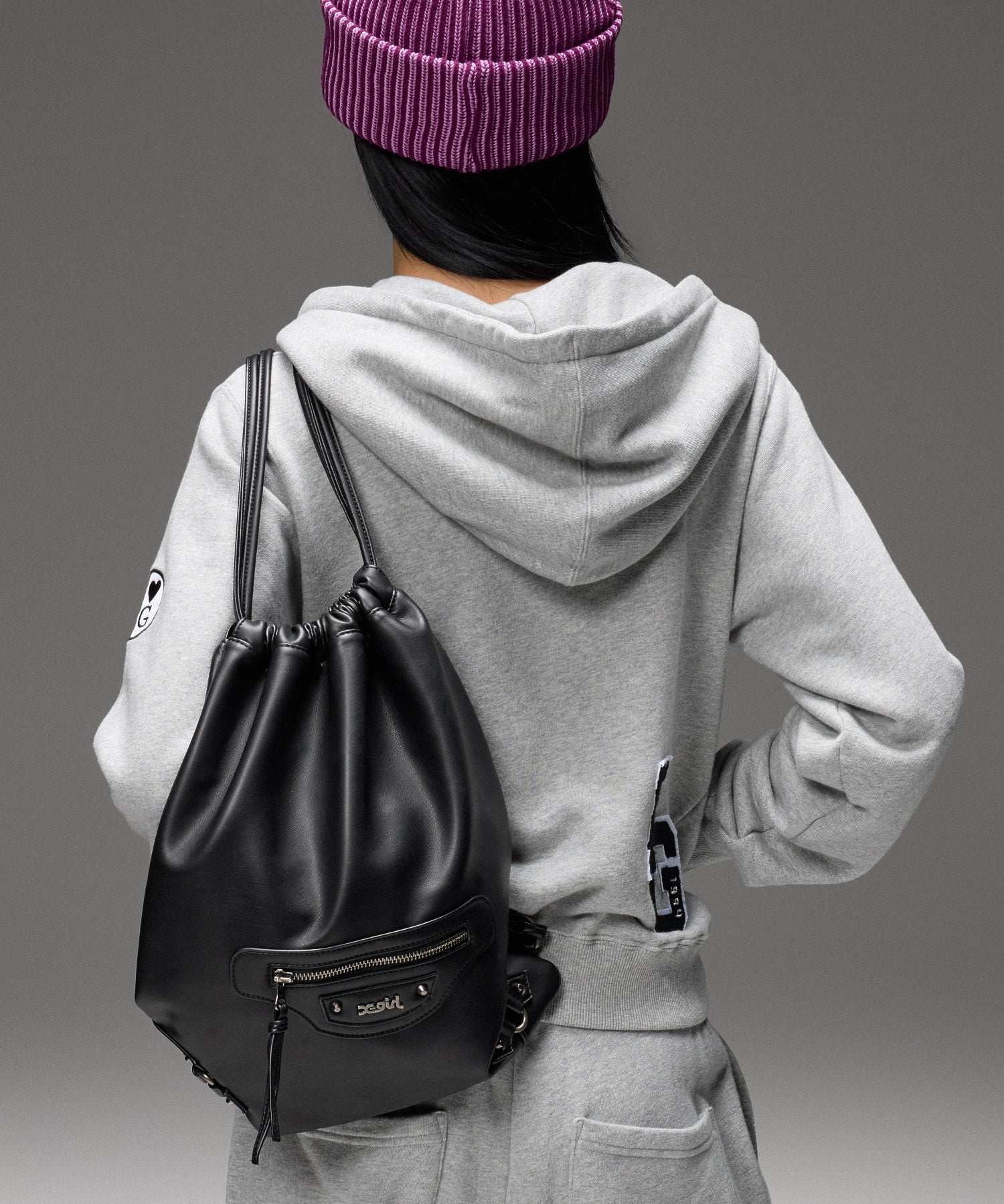 FAUX LEATHER UTILITY KNAPSACK