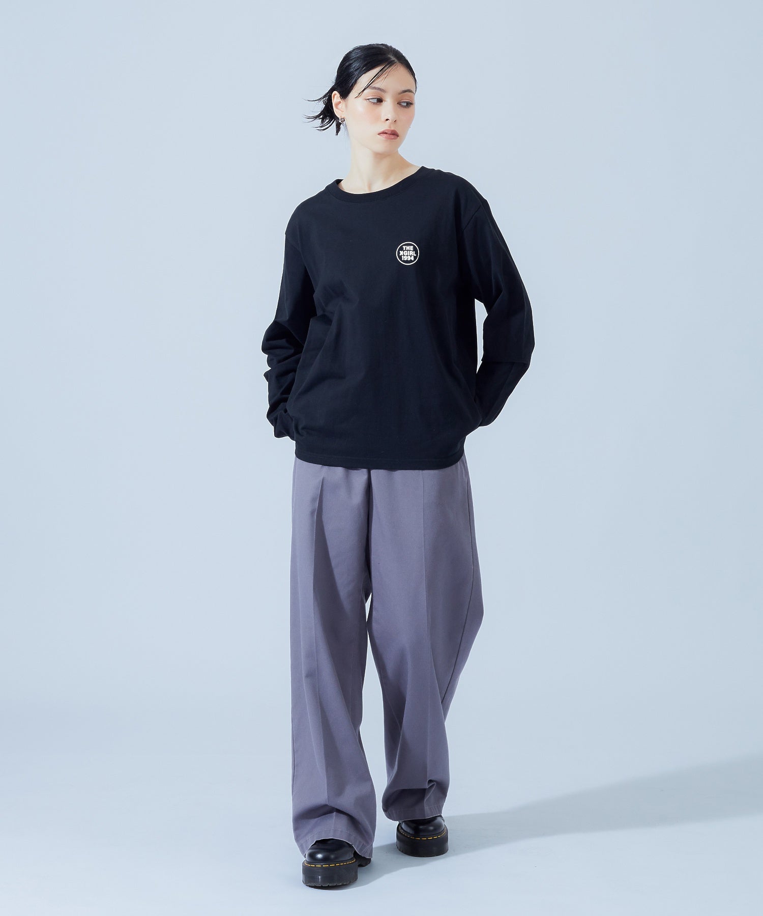 FACE AND CIRCLE LOGO L/S TEE