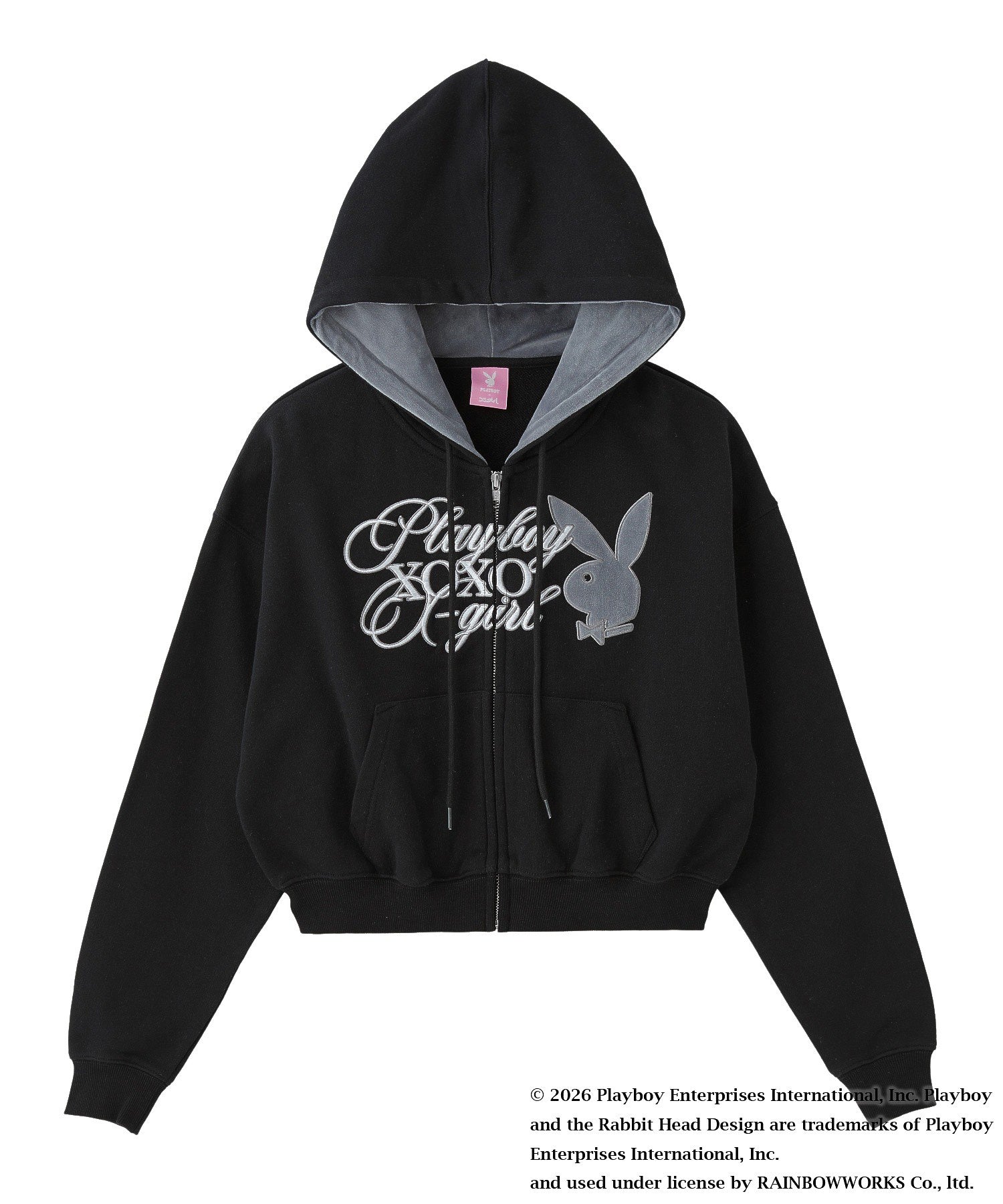 PLAYBOY × X-girl COMPACT ZIP UP SWEAT HOODIE