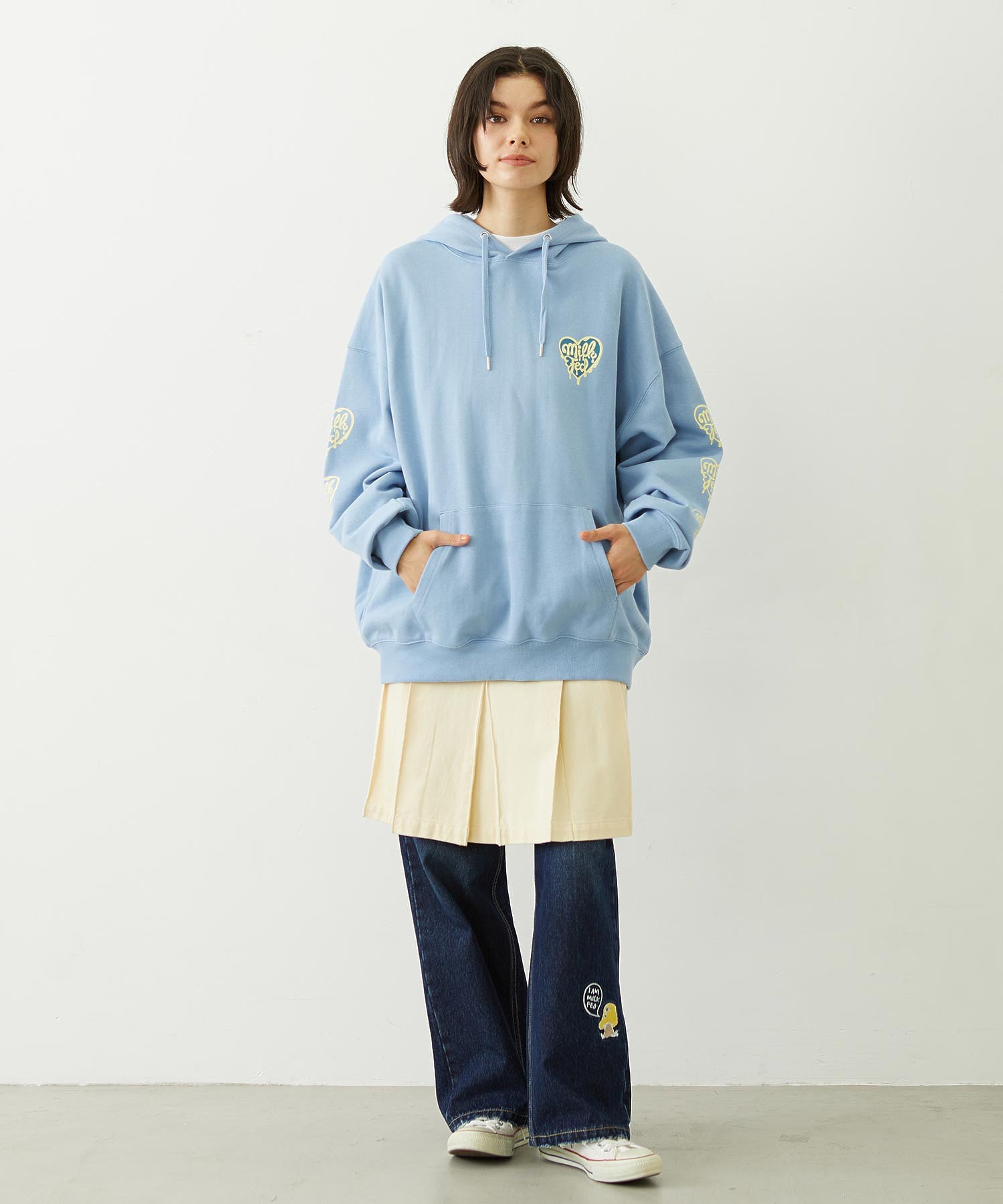 MELTY HEART WIDE HOODIE SWEAT