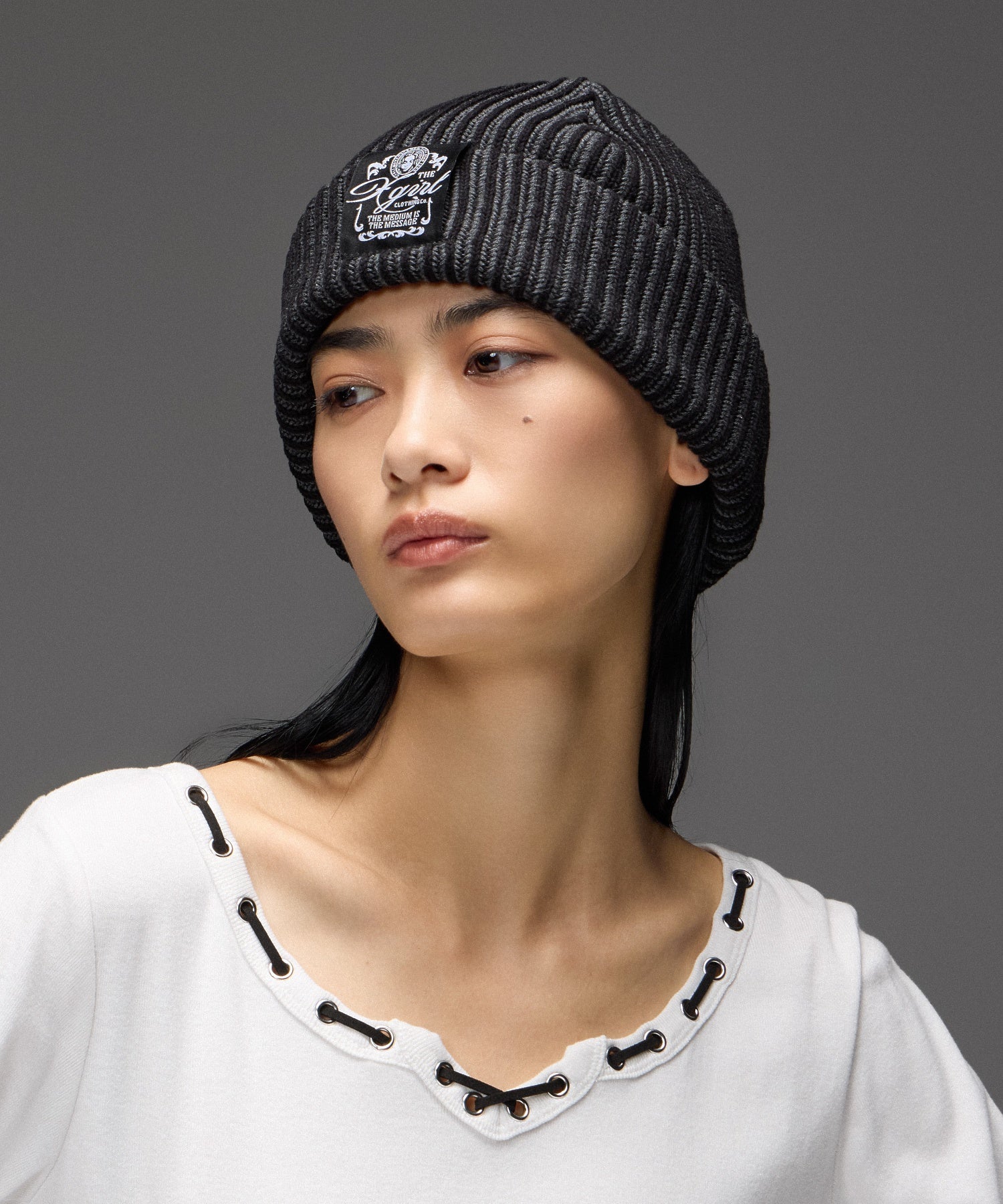 BICOLOR RIB CUFF BEANIE