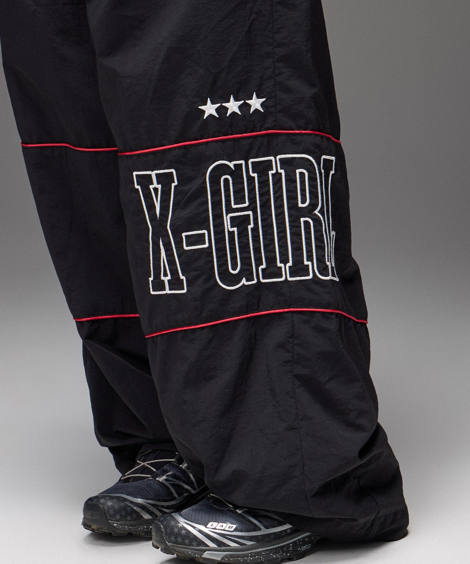 LOGO AND STAR WIDE LEG TRACK PANTS