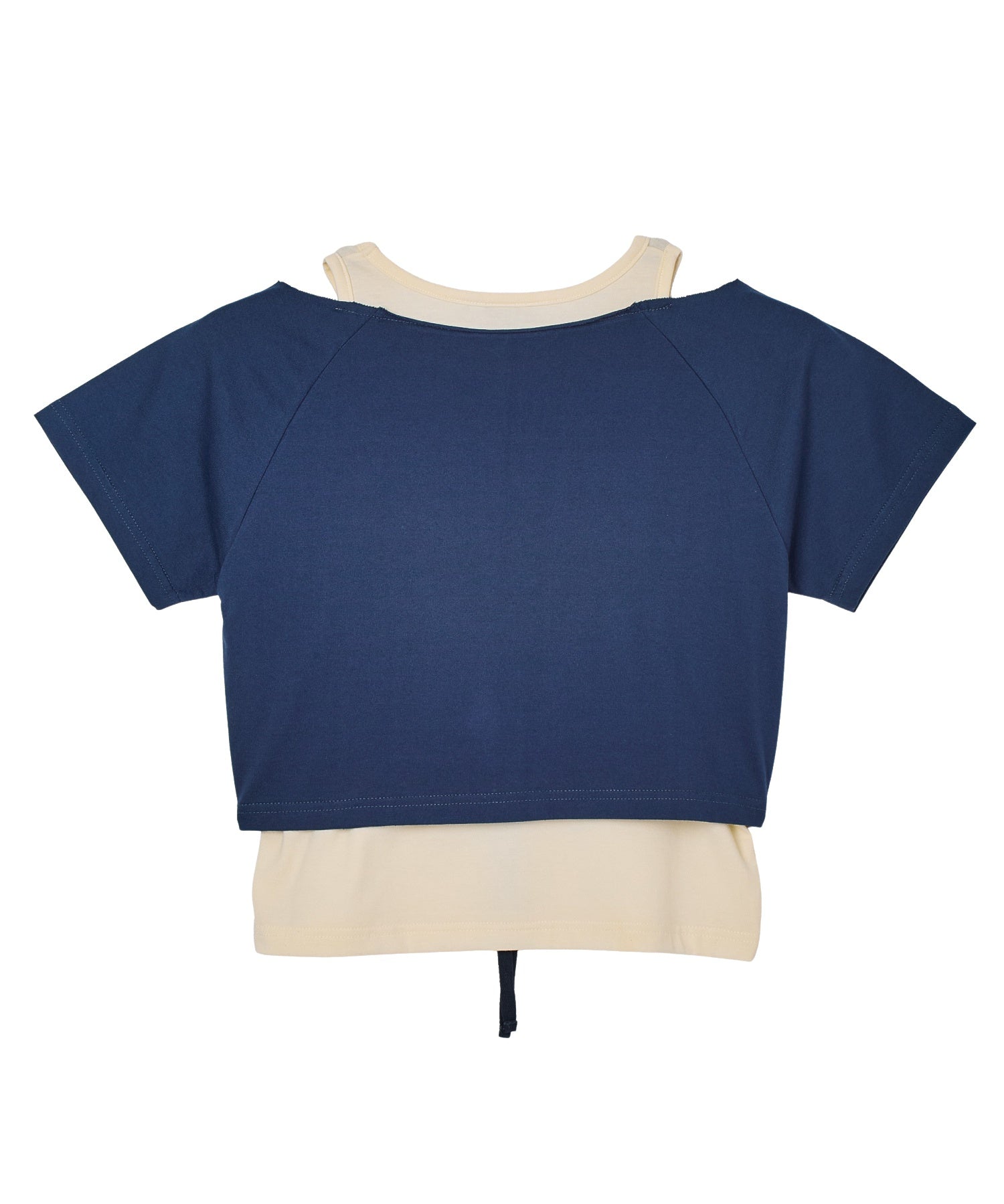 LAYERED STYLE PANELED GRAPHIC S/S TOP