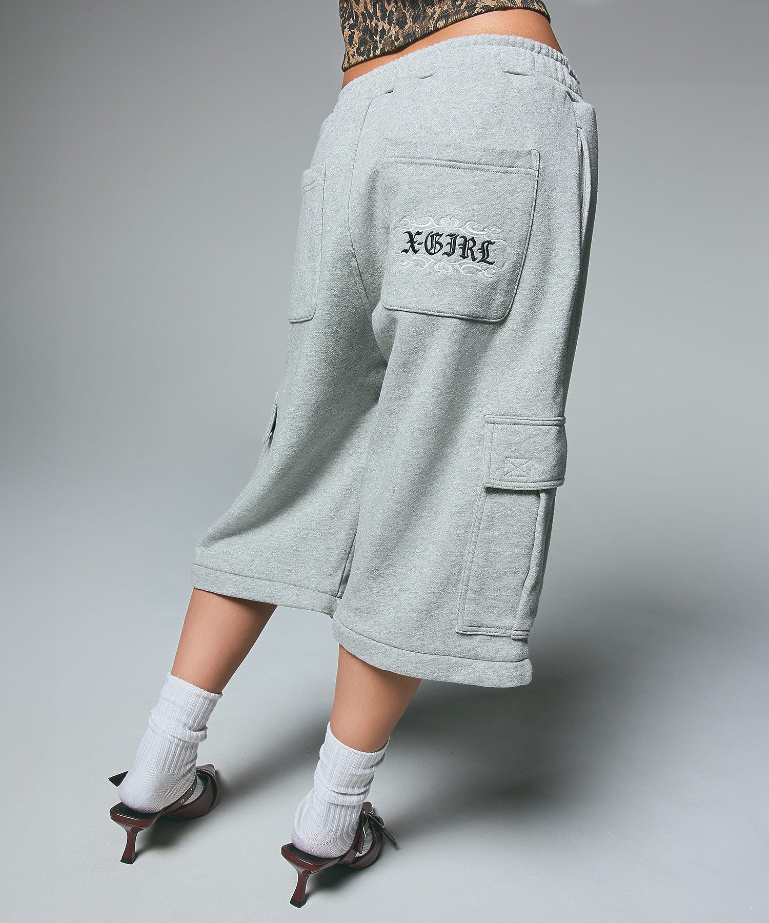 2WAY WIDE LEG CARGO SWEAT PANTS