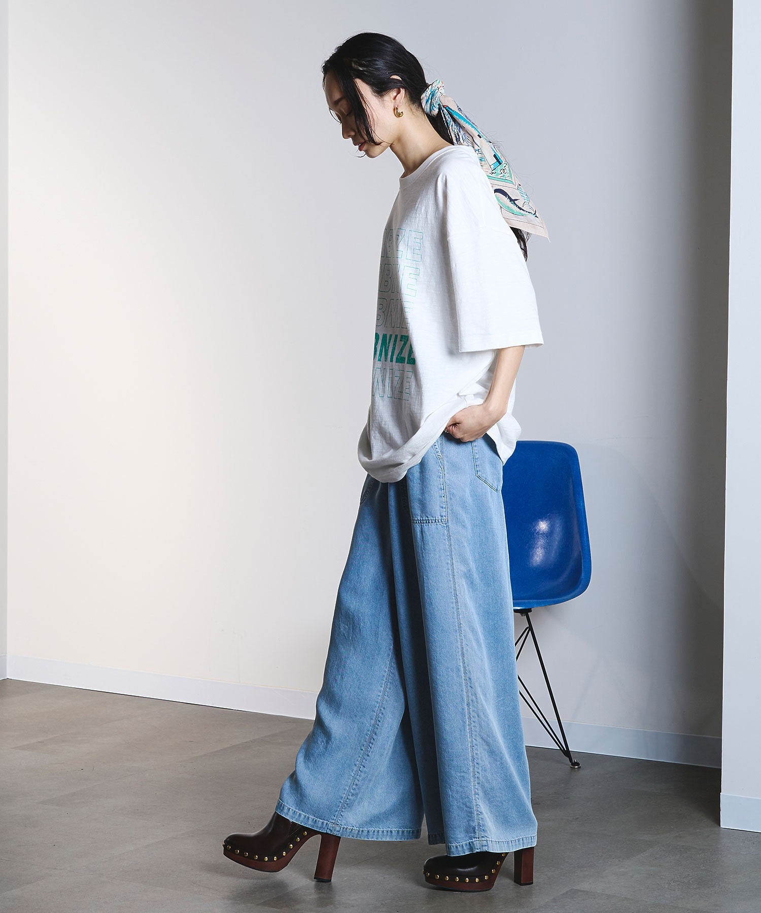 BINDU/ACAPULCO 64㎝ MAP SCARF