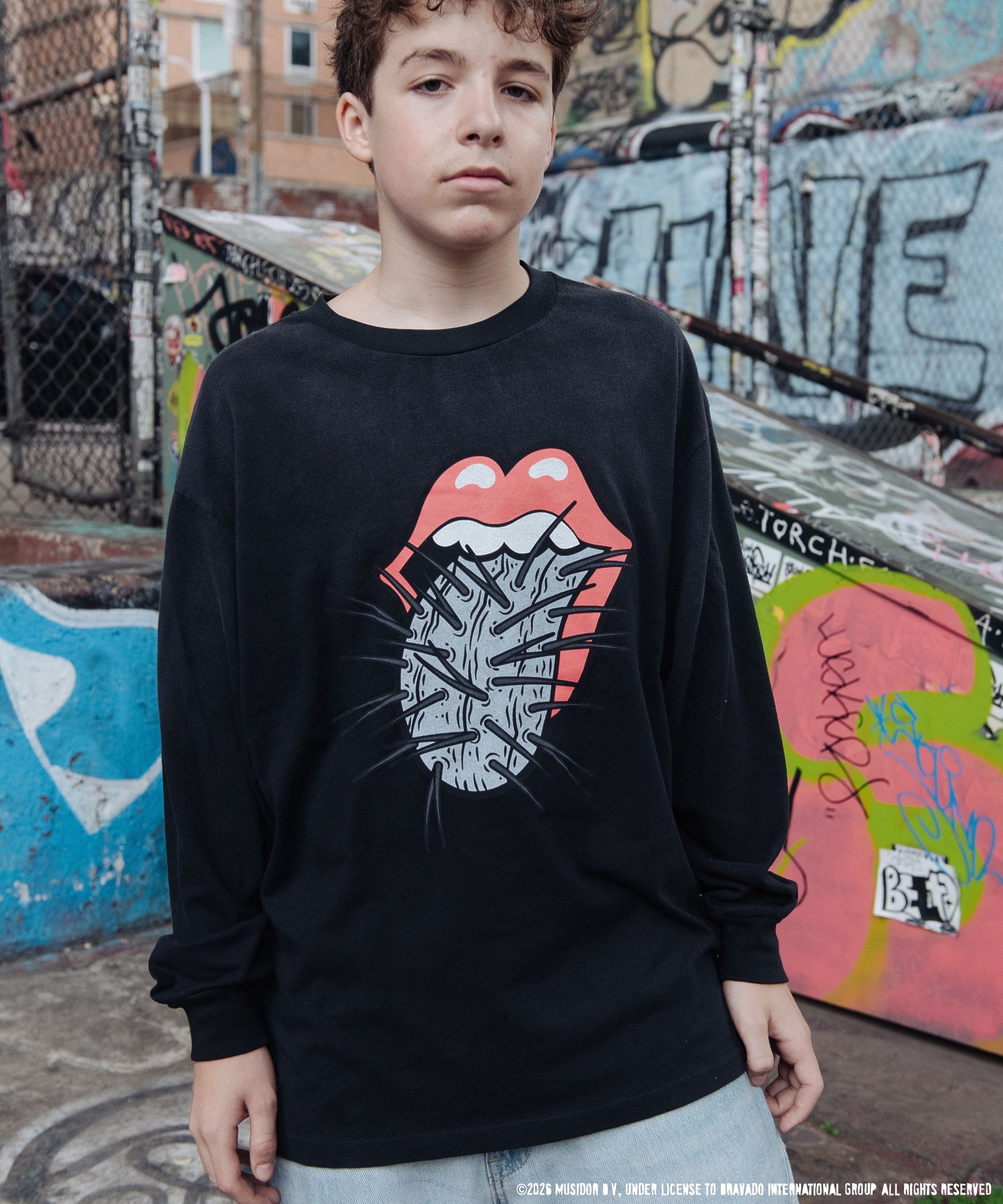 【F-LAGSTUF-F】CACTUS TONGUE L/S T-SHIRT(The Rolling Stones)