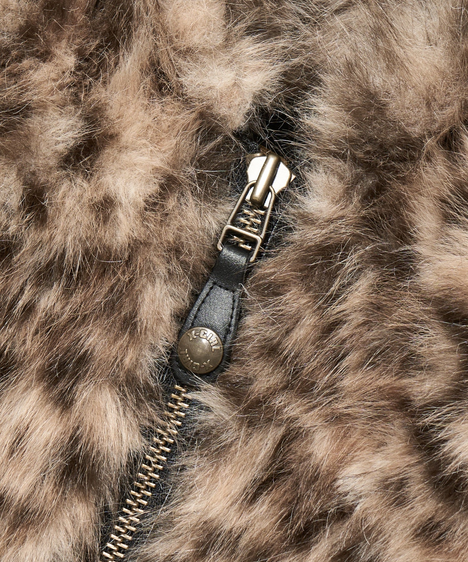 PATCHED LOGO FAUX FUR HOODED JACKET