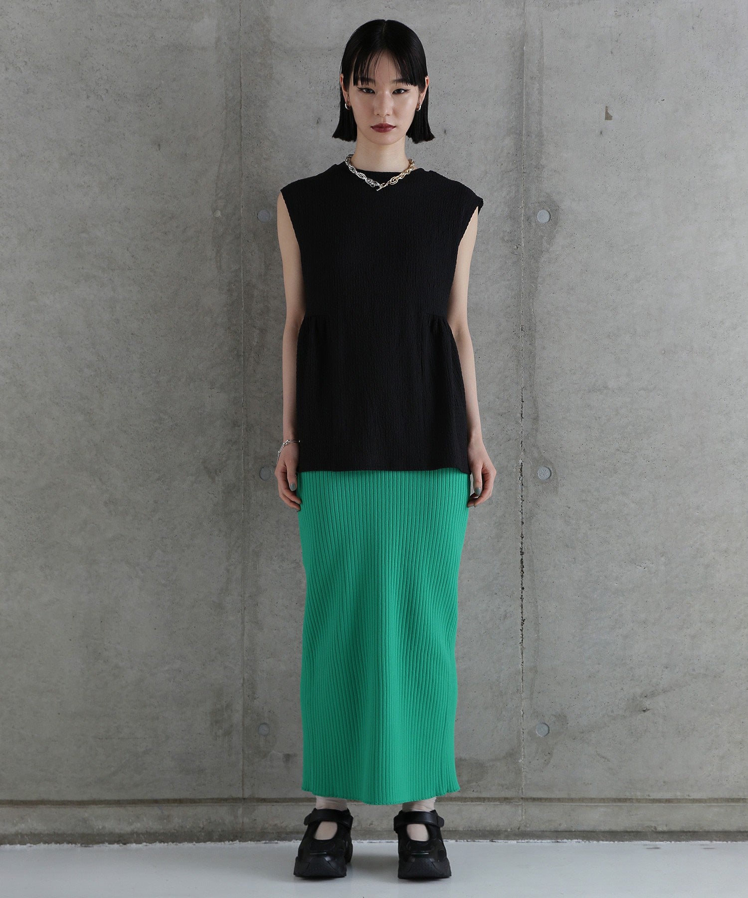 リブニットスカート