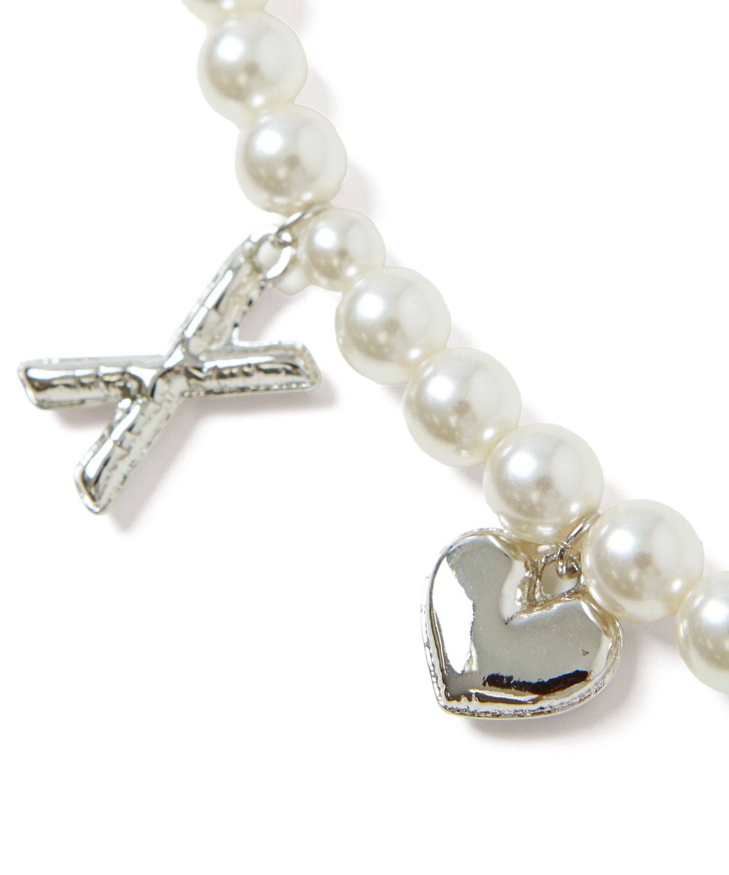 FAUX PEARL LOGO CHARM 2WAY CHAIN NECKLACE