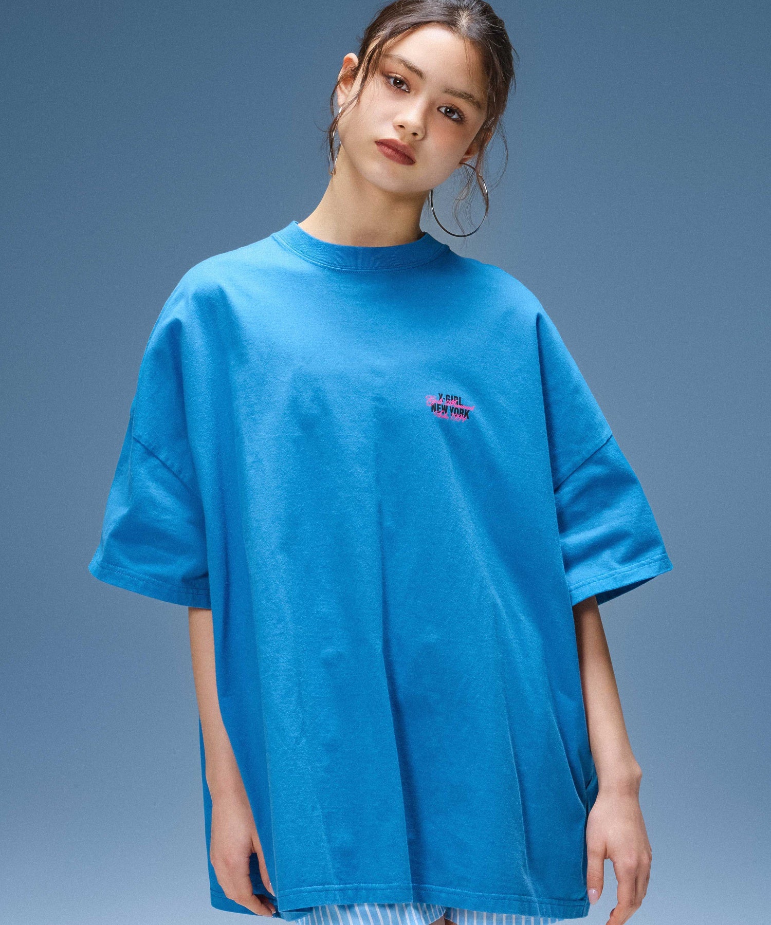 FACE AND SCRIPT MIX LOGO S/S BIG TEE DRESS