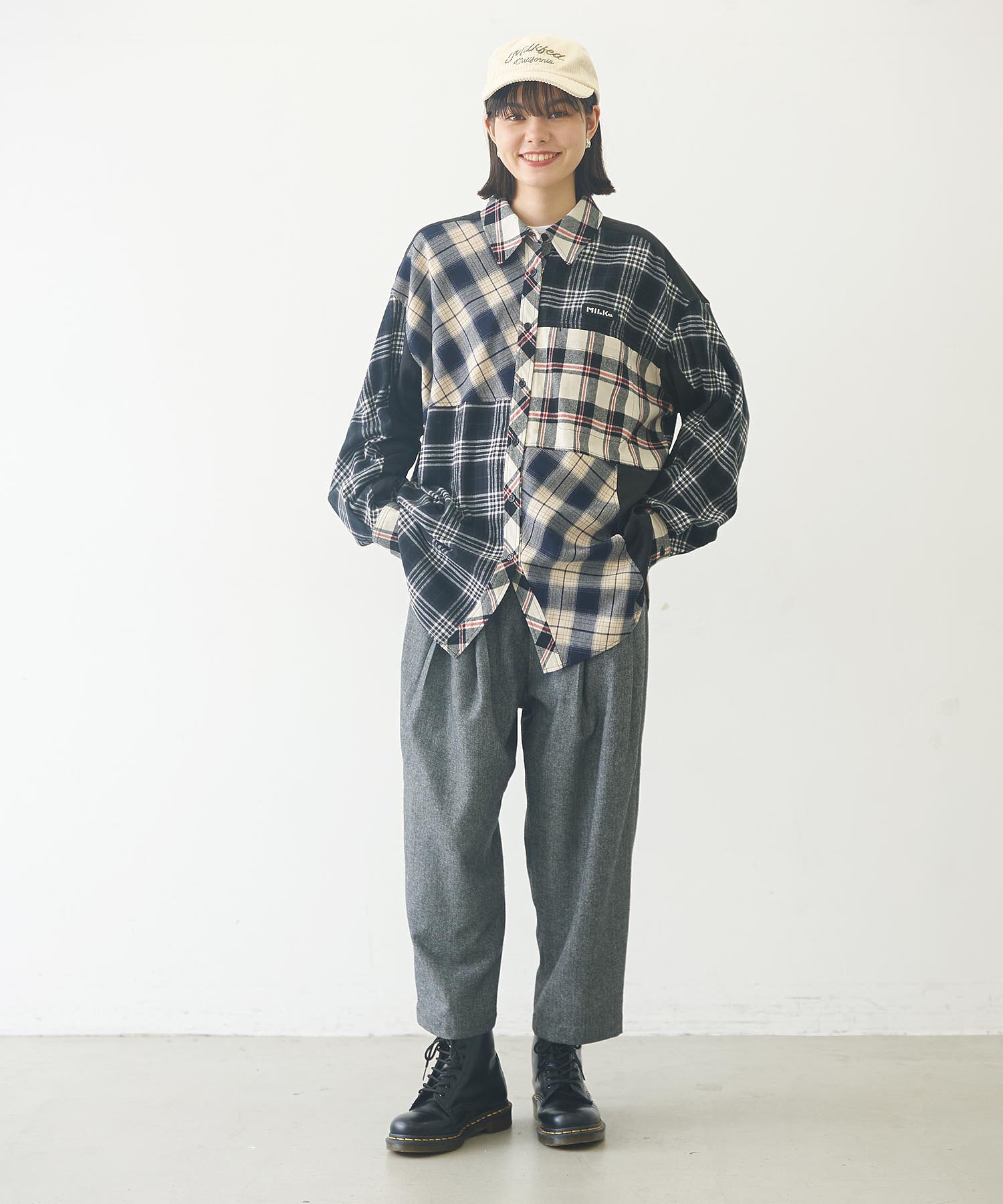 PLAID PATCHWORK SHIRT