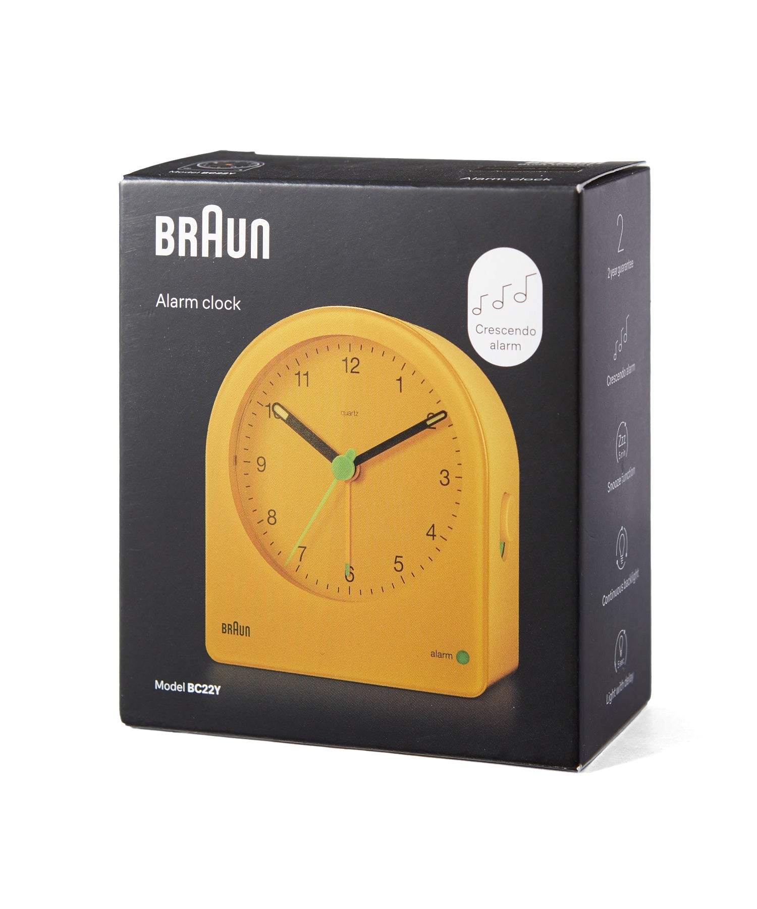 BRAUN ALARM CLOCK BC22Y（ブラウン アラーム置き時計 イエロー）