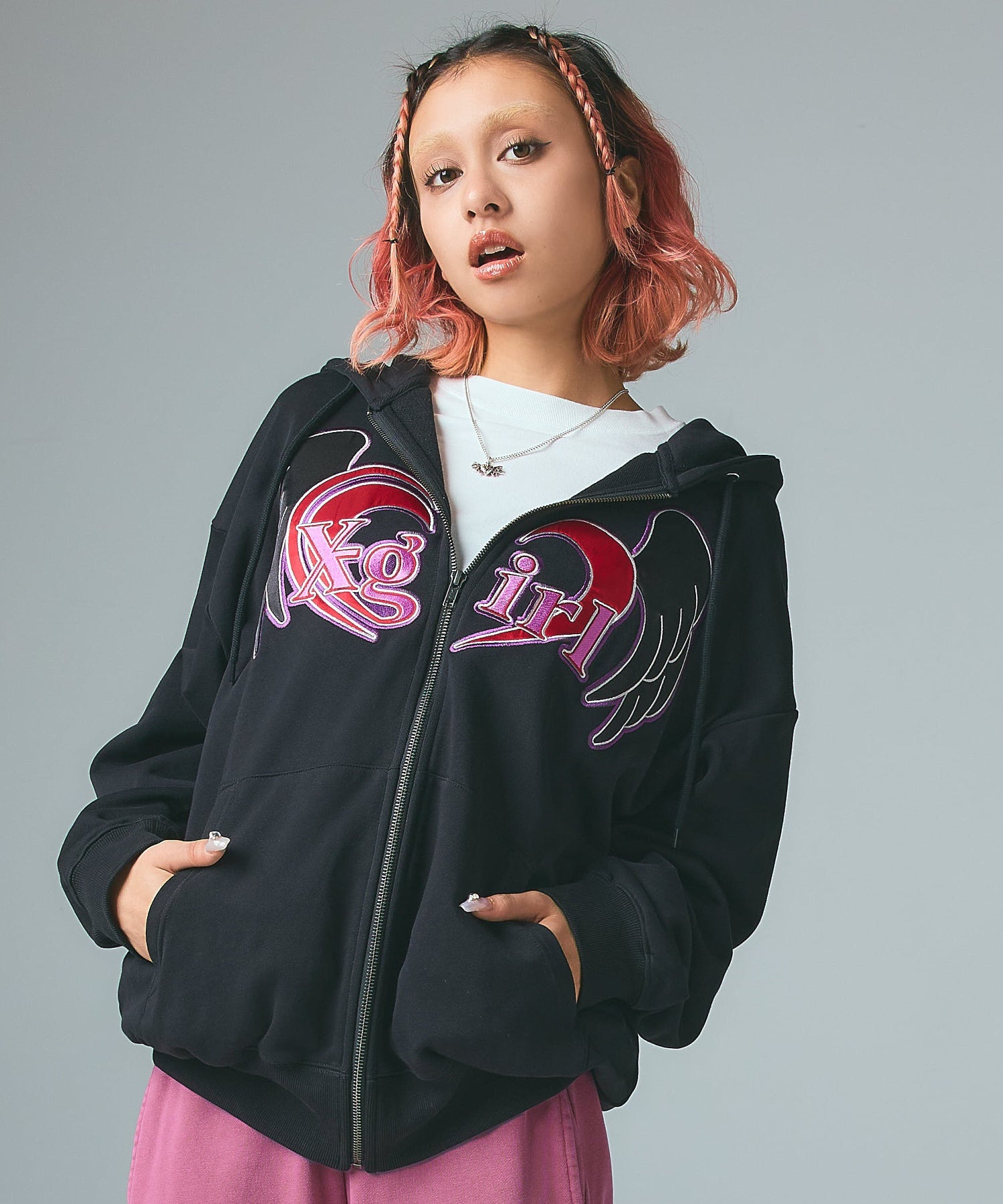 HEART AND WING ZIP UP SWEAT HOODIE