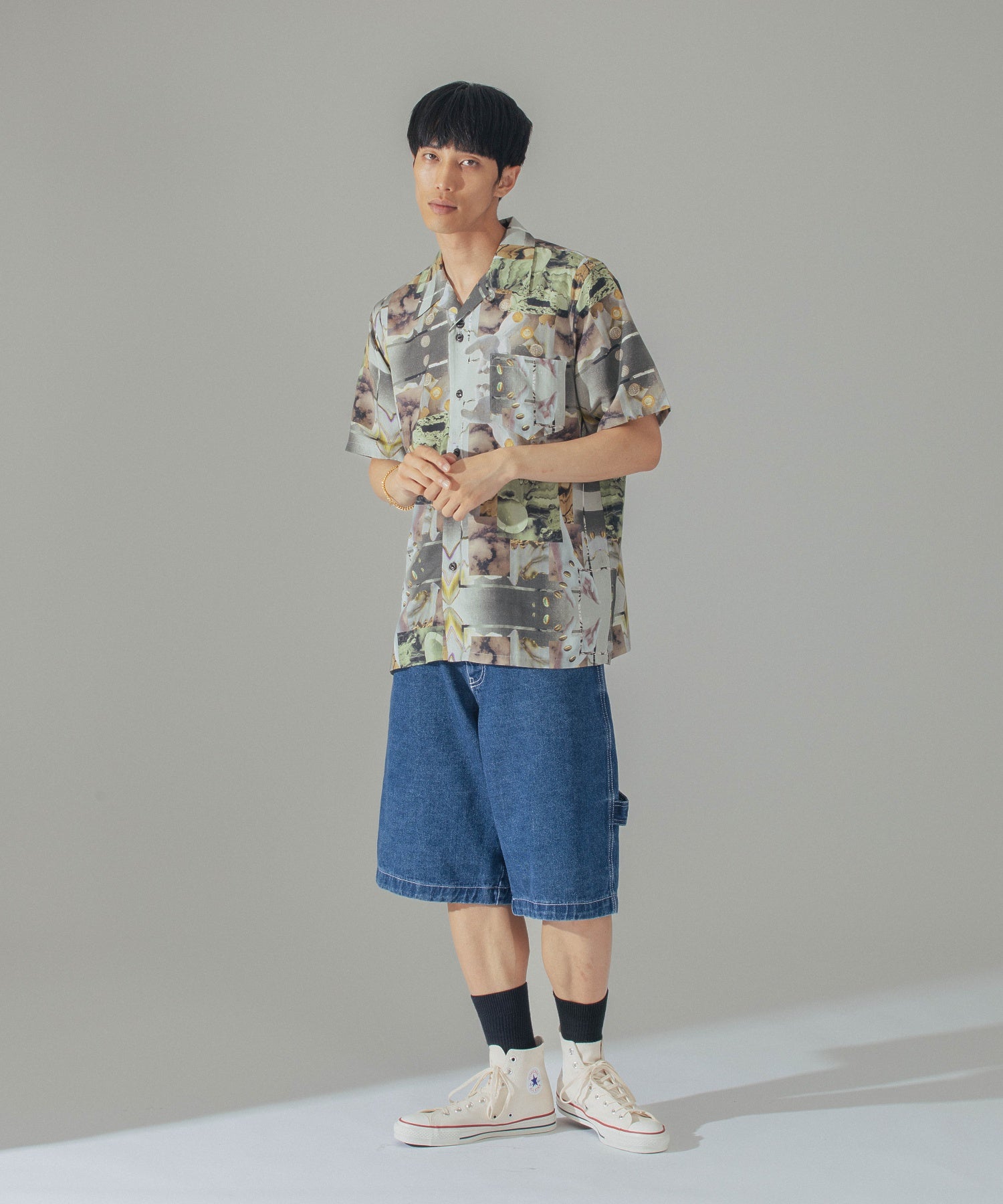 BAL/バル/COLLAGE LYOCELL SS SHIRT/BAL-2095