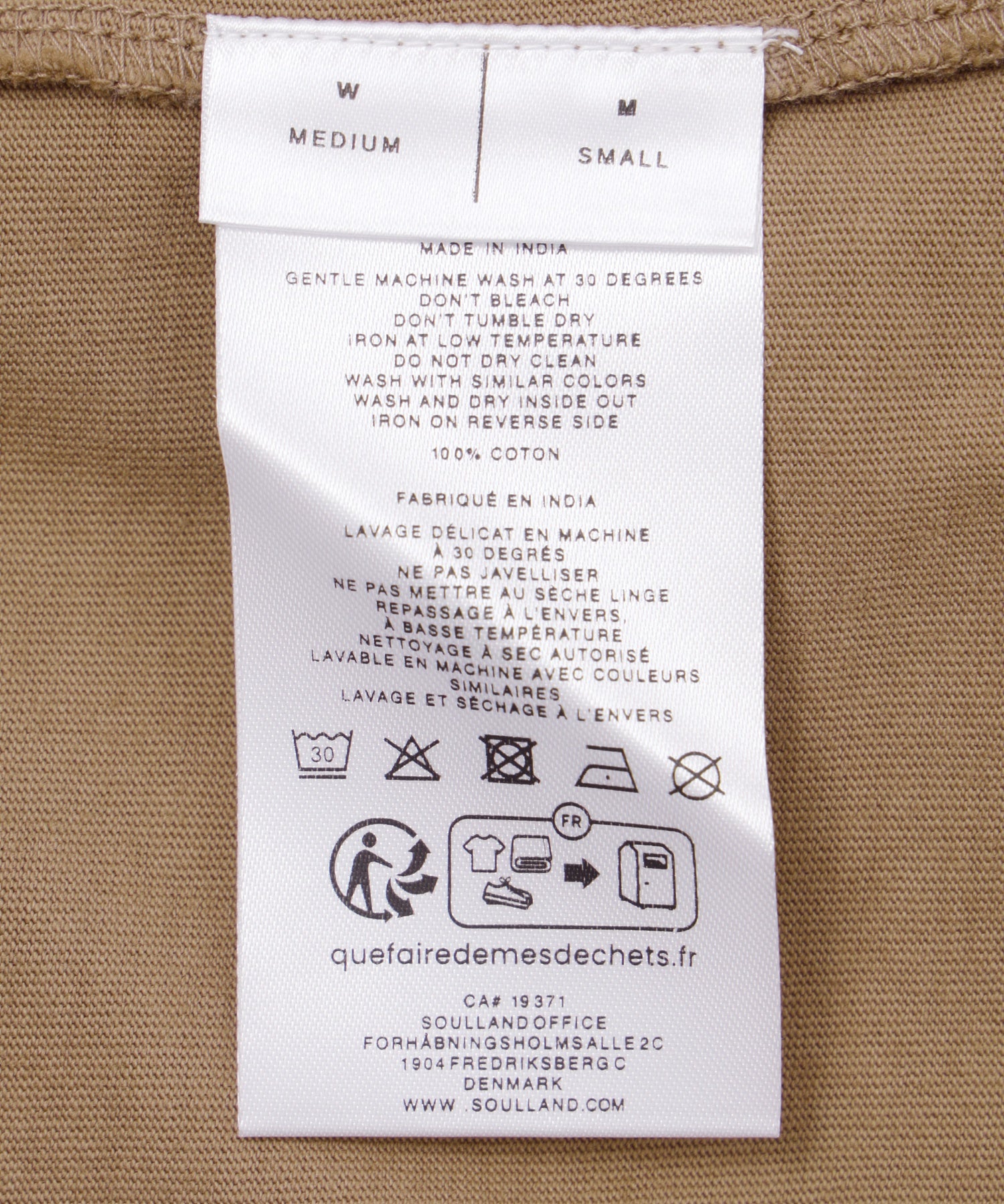 SOULLAND/ソウルランド/GUY T-shirt garment dyed 61035-1402