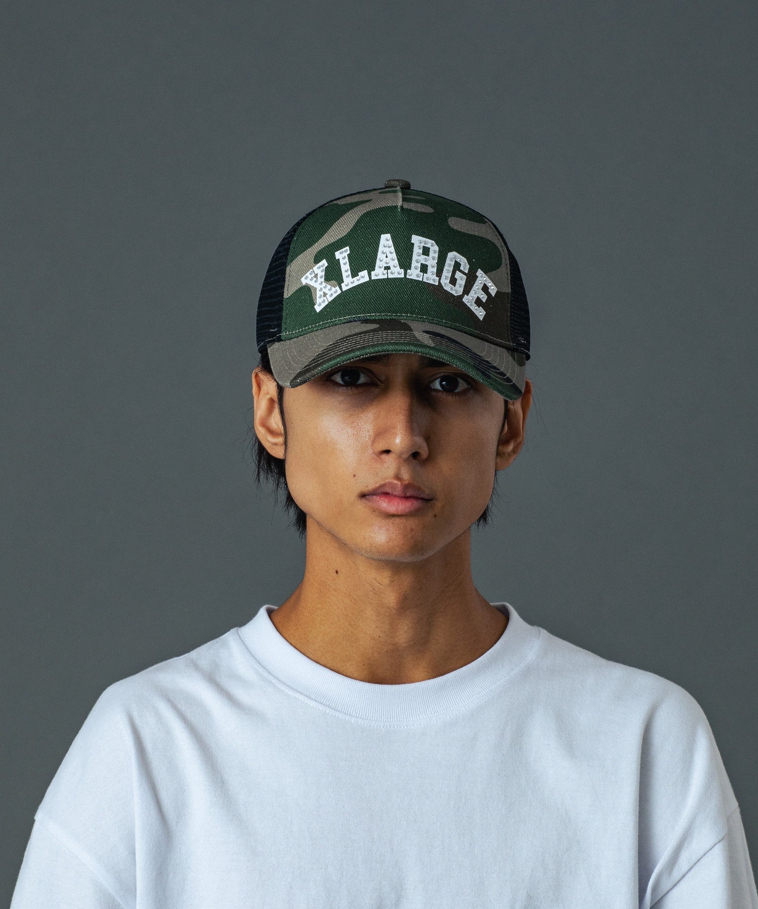 RHINESTONE LOGO MESH CAP