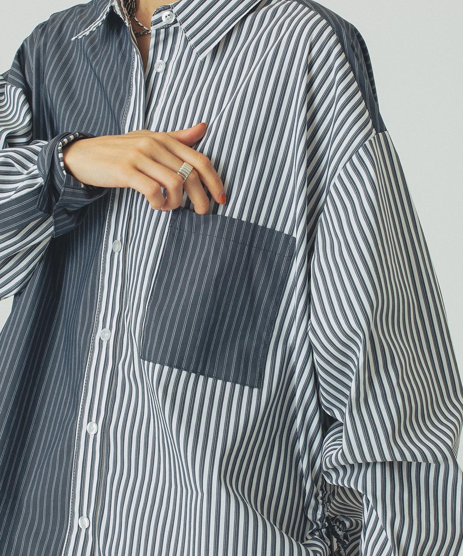 STRIPE DRAWSTRING SHIRT