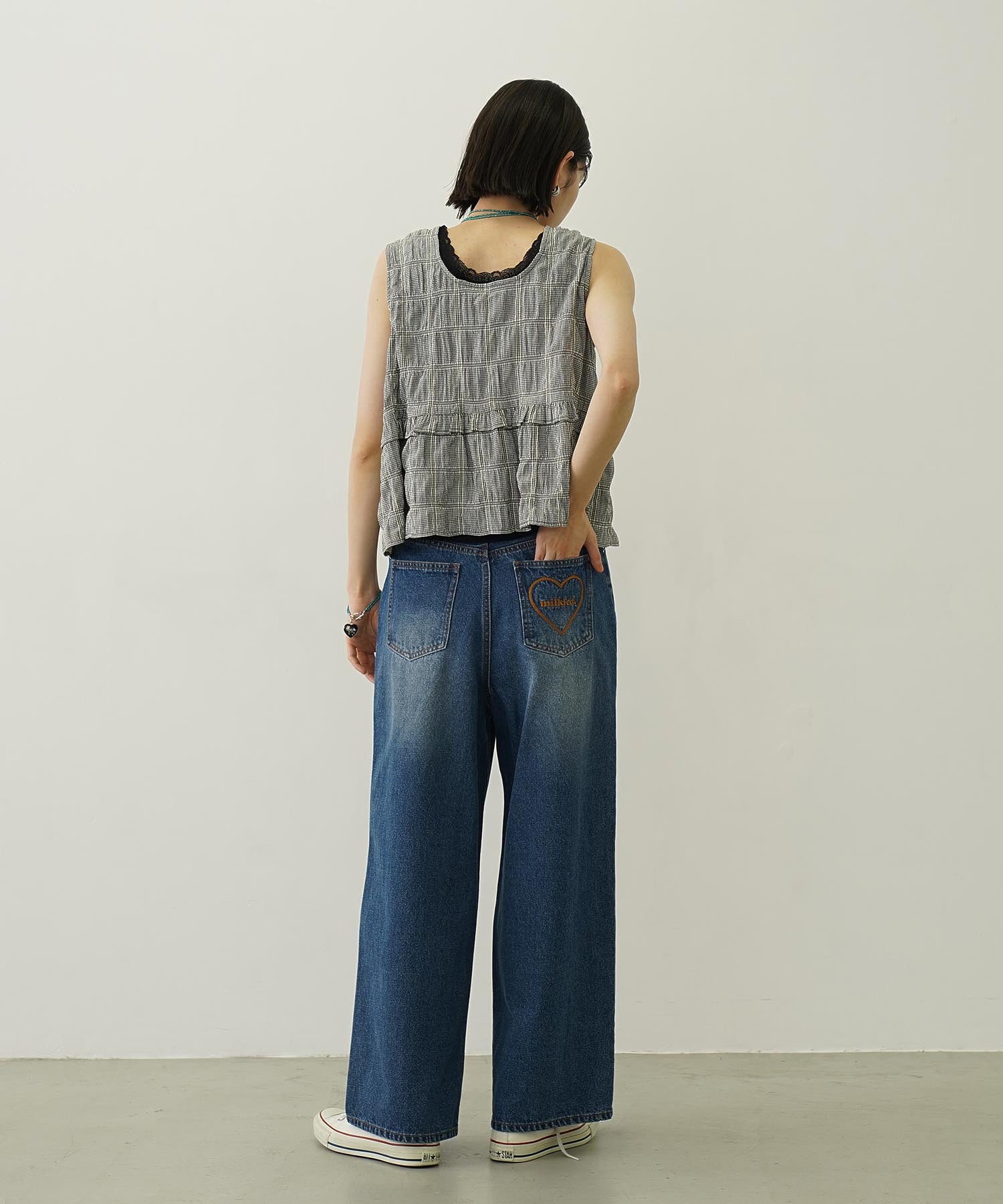 COOPER HEART WIDE DENIM PANTS