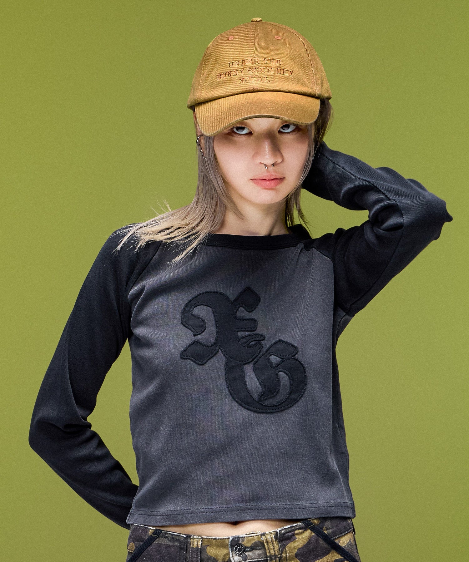FADED FACE LABEL 6PANEL CAP