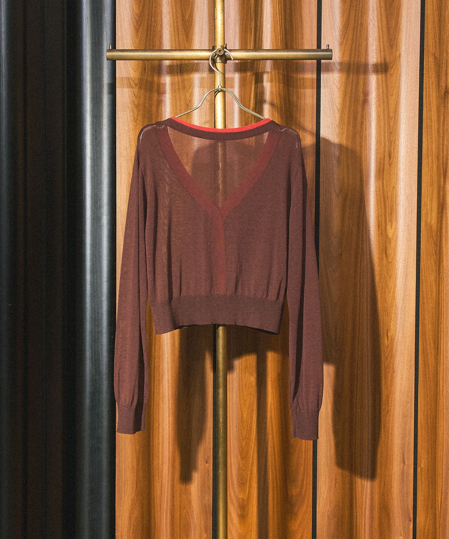 KNITTED RIB CARDIGAN