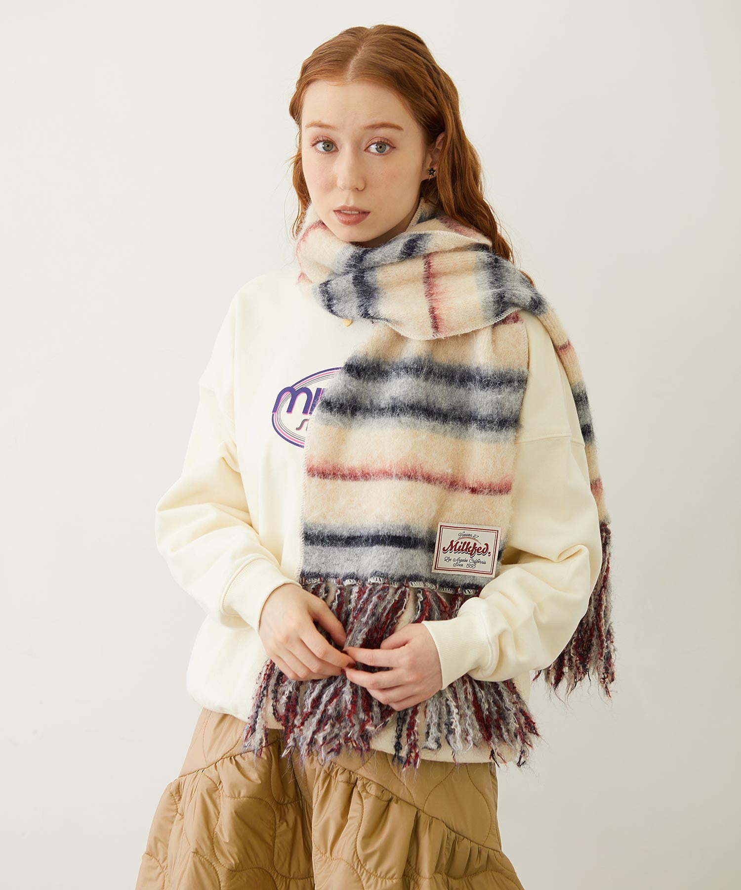 STRIPED FRINGE STOLE