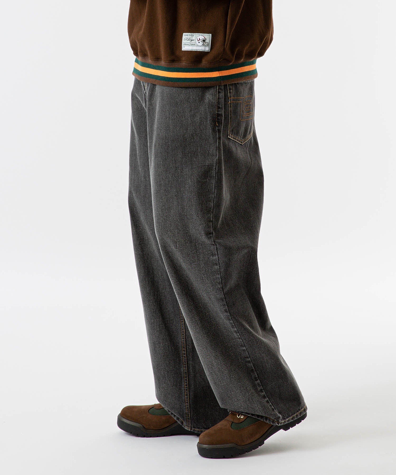 LA STITCH WIDE LEG DENIM PANTS