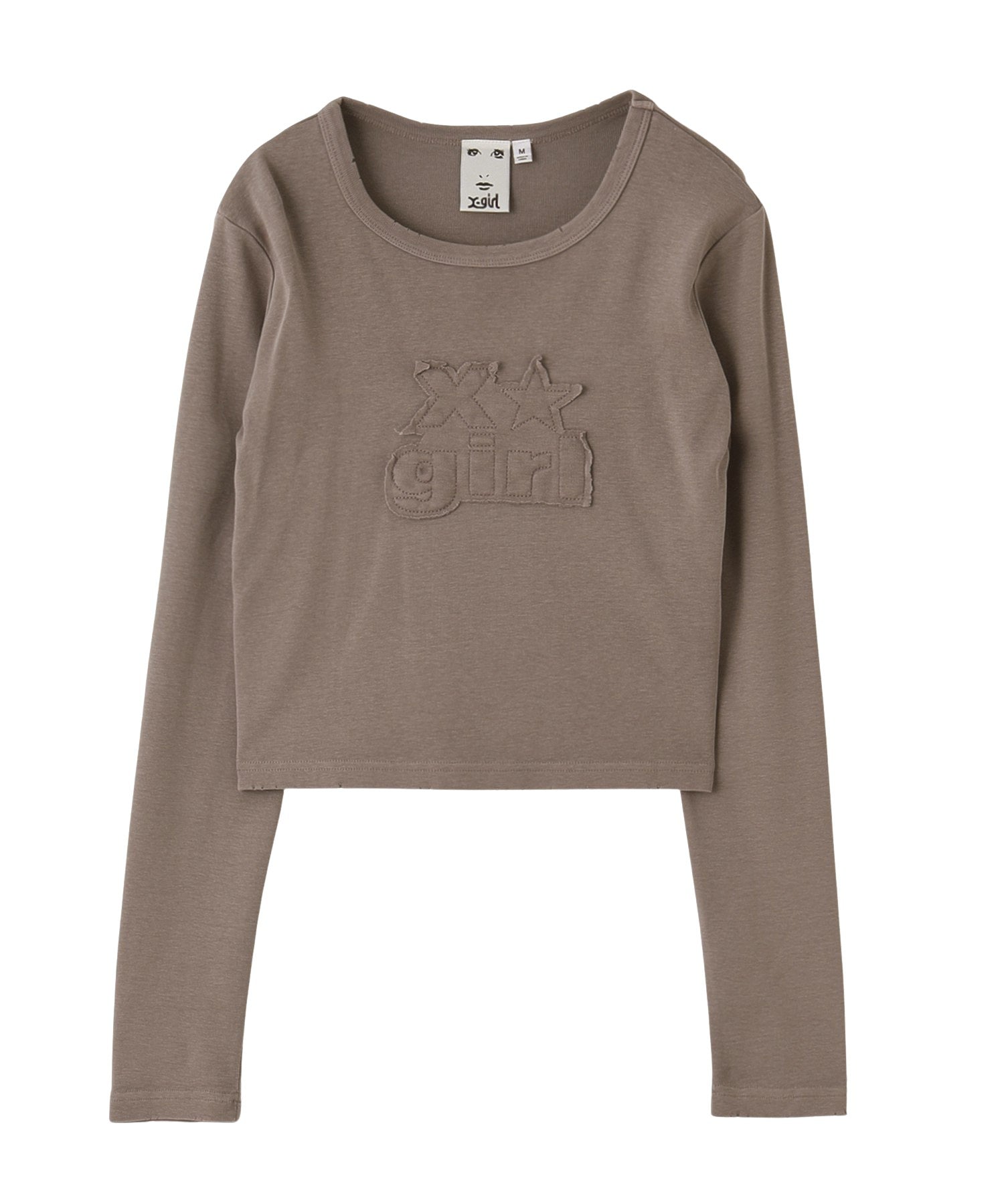 DISTRESSED LOGO PATCH L/S COMPACT TOP