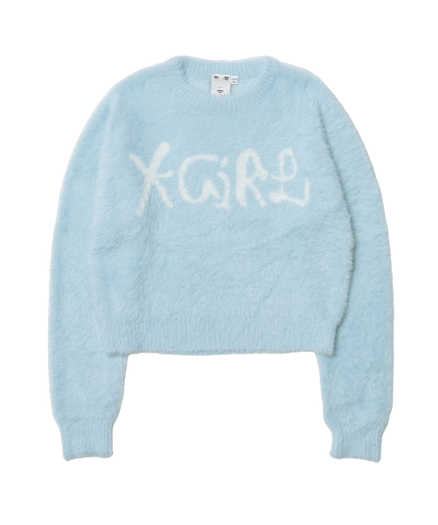 LOGO JACQUARD SHAGGY KNIT TOP