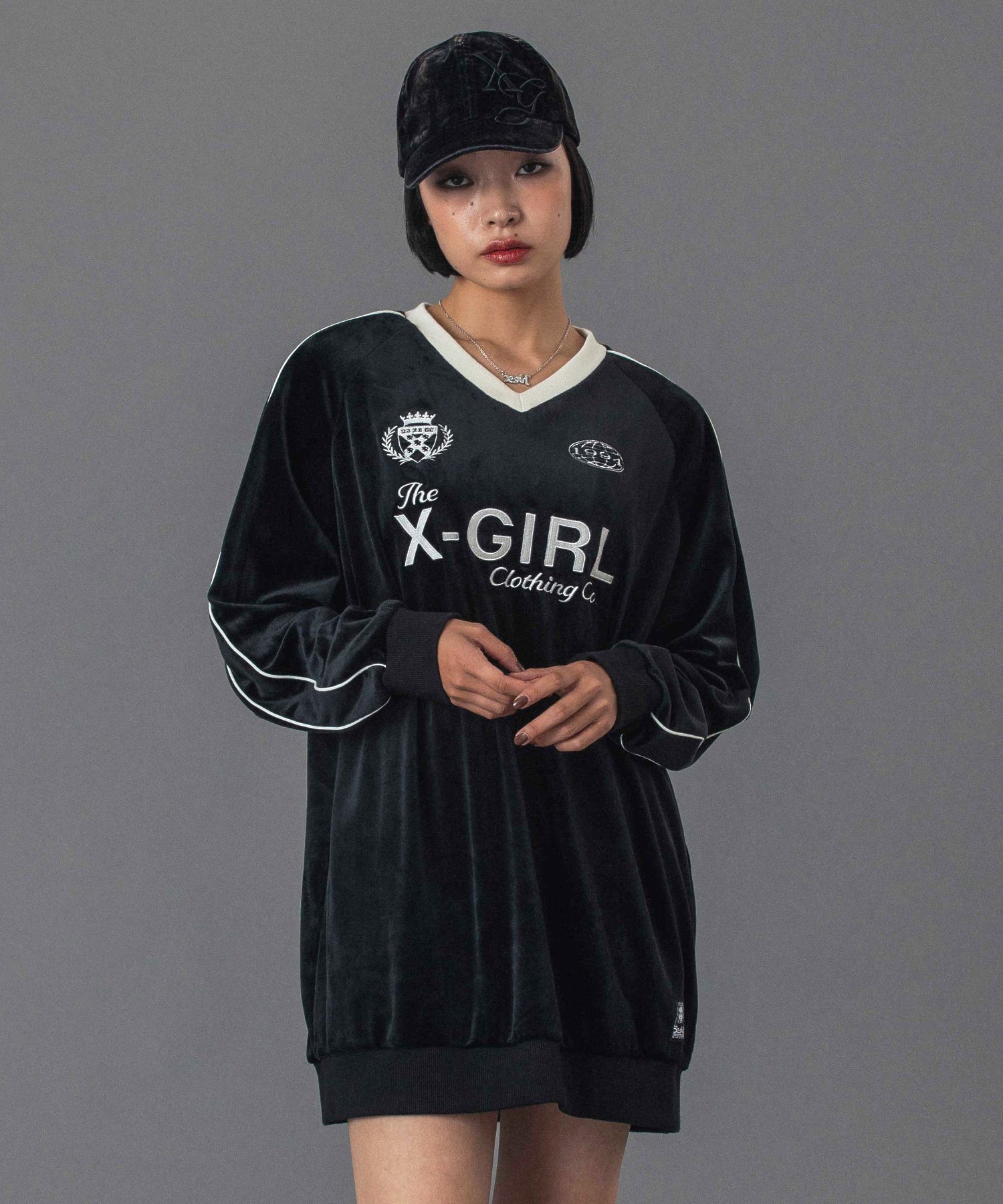 VELOUR GAME SHIRT DRESS