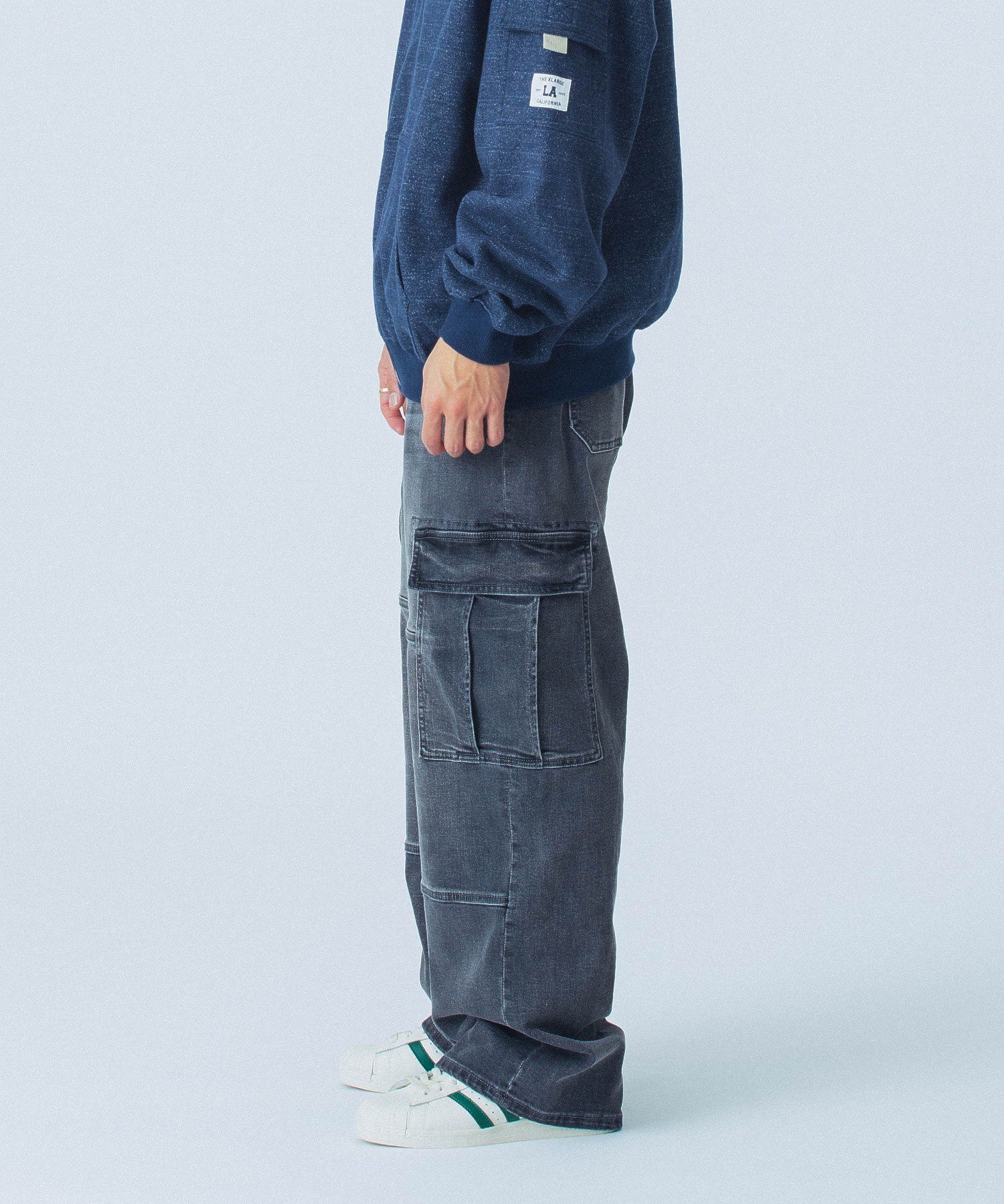STRETCH DENIM CARGO PANTS